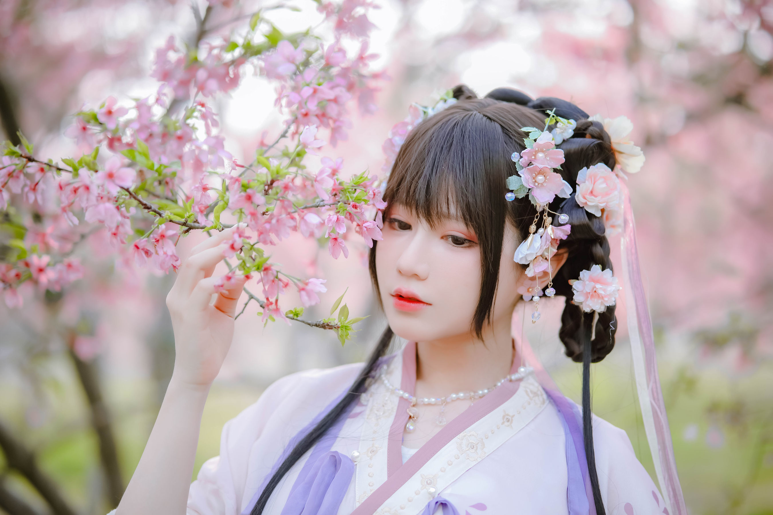 萌妹子Nyako喵子 – 樱花汉服 花神祈愿 Cosplay-第30张