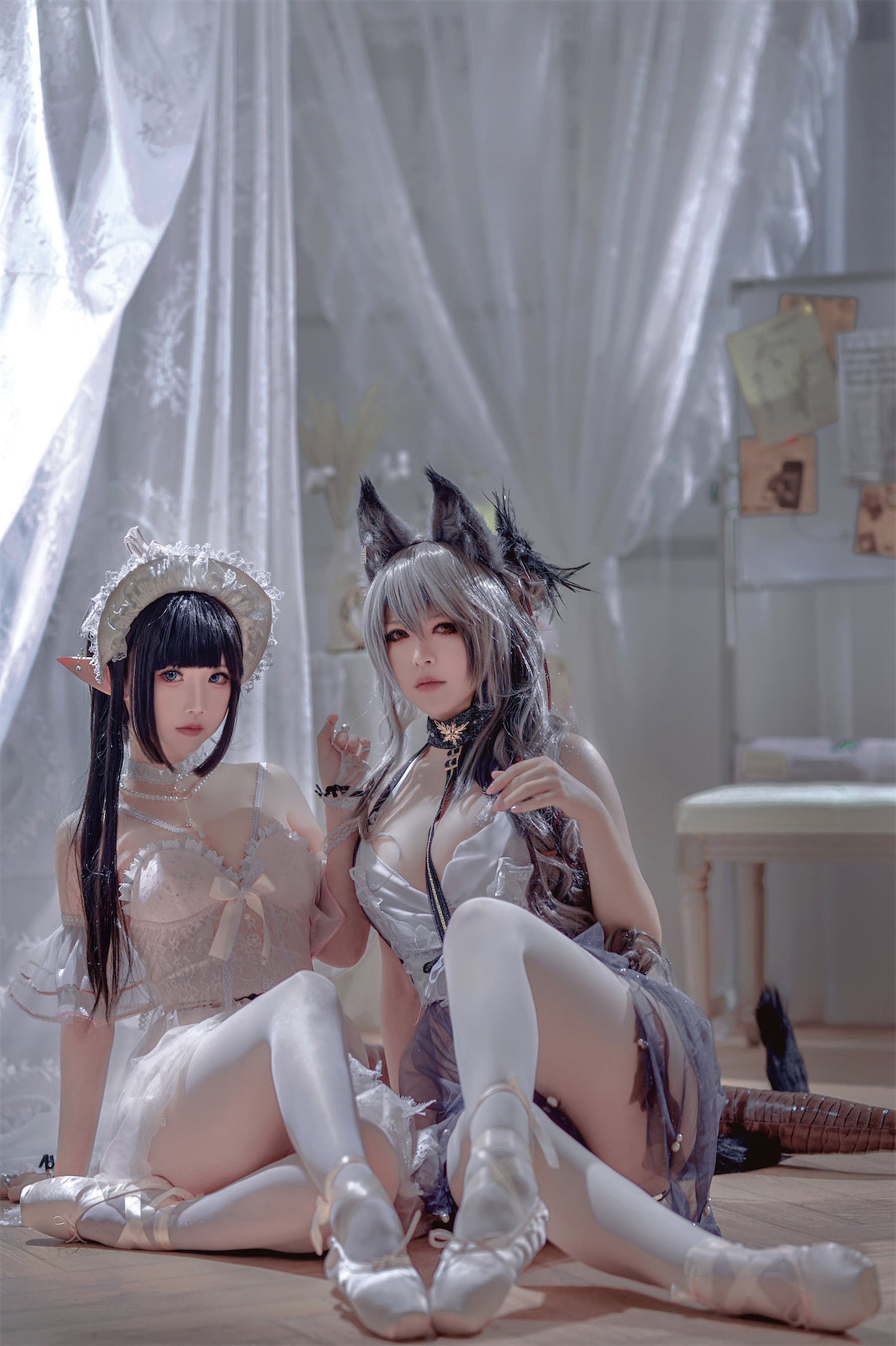 面饼仙儿半半子 – Arknights 黑x森蚺バレエ Cosplay-第12张
