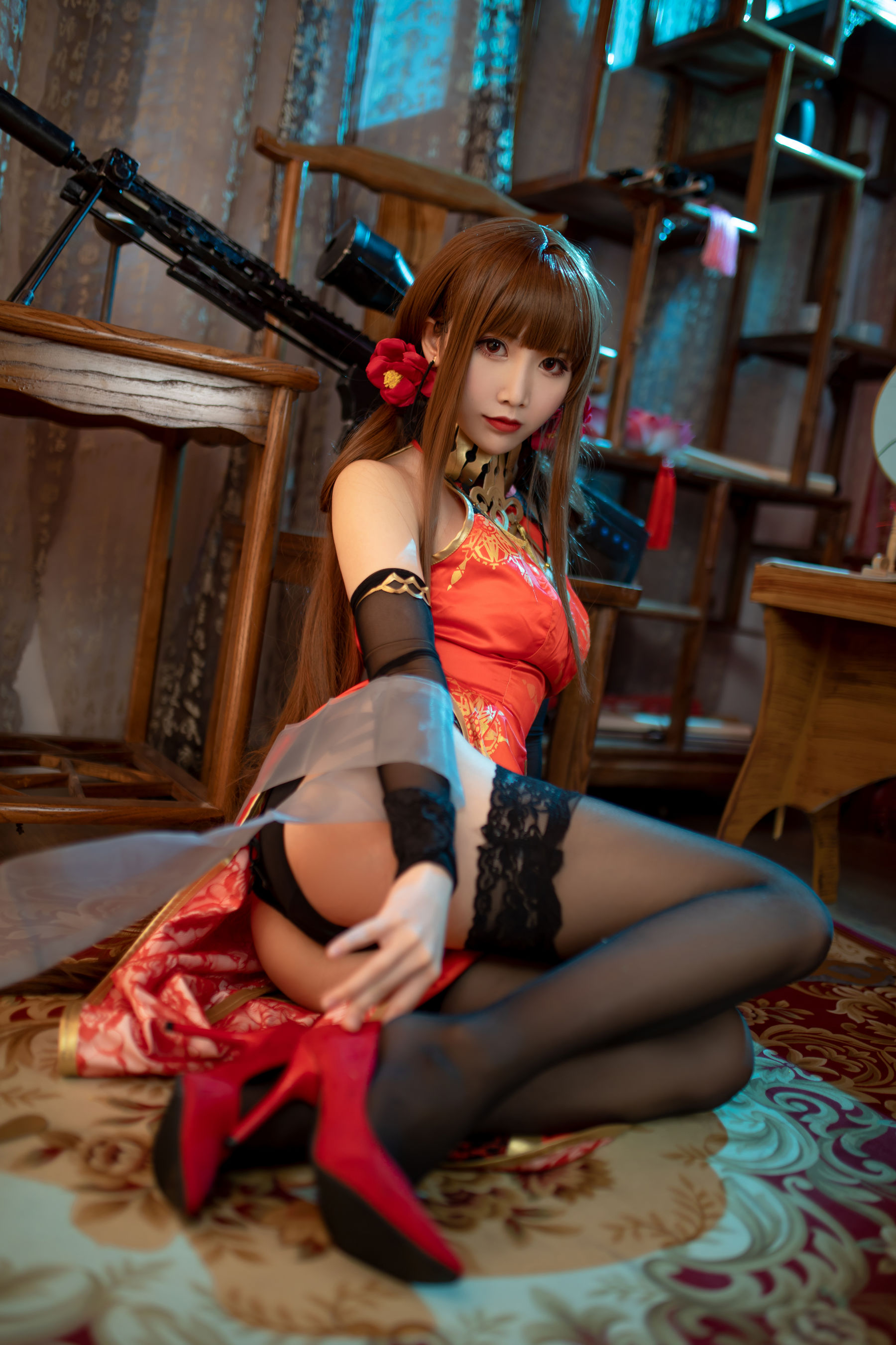 可爱人气Coser面饼仙儿 – DSR50 红牡丹 Cosplay-第11张