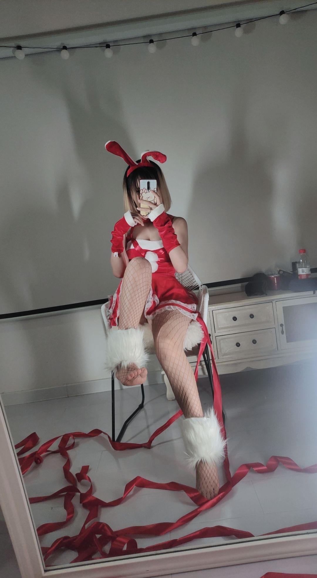 洛桑w伊梓 – 网袜丝带兔兔 Cosplay-第17张
