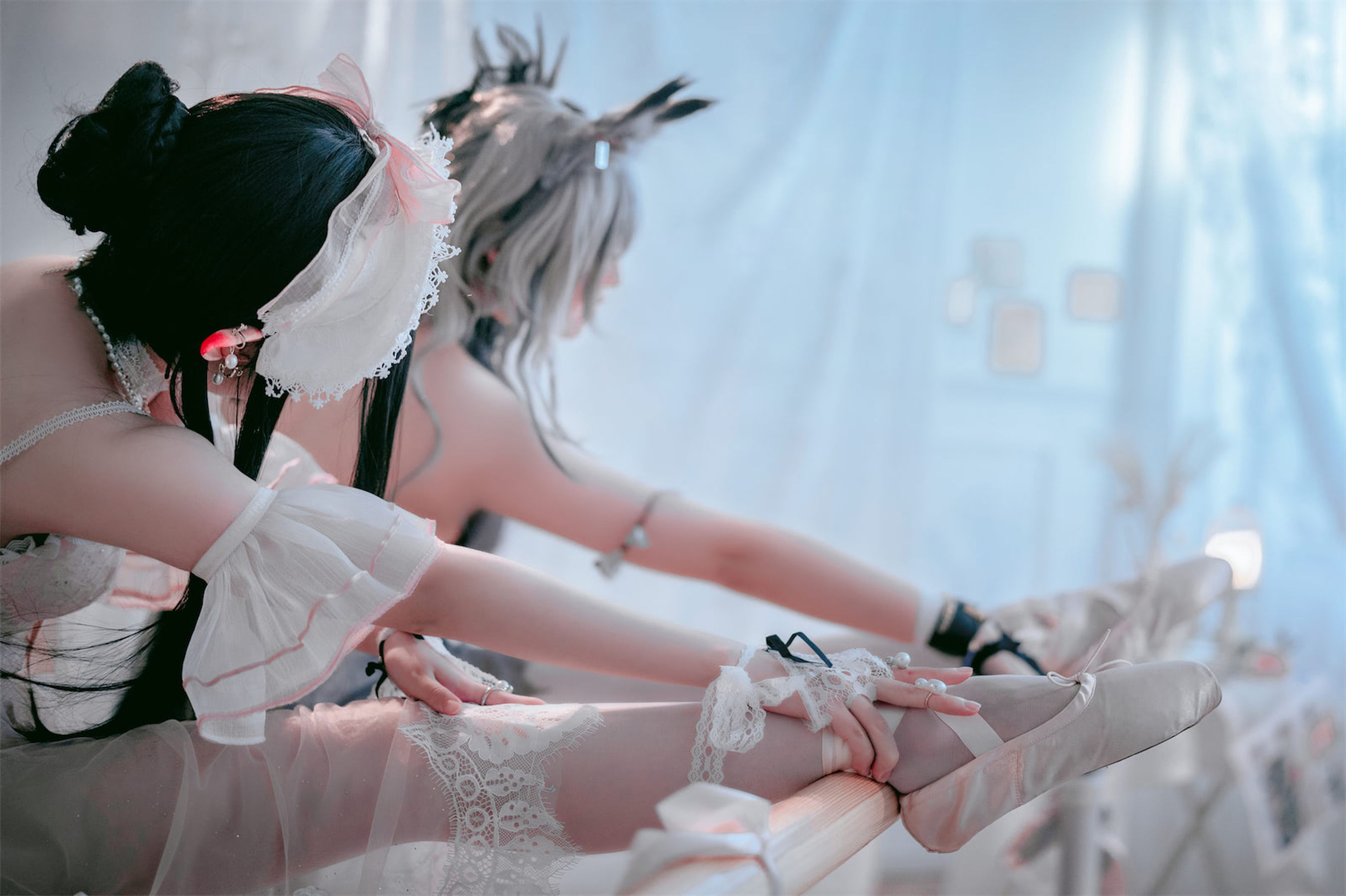面饼仙儿半半子 – Arknights 黑x森蚺バレエ Cosplay-第17张