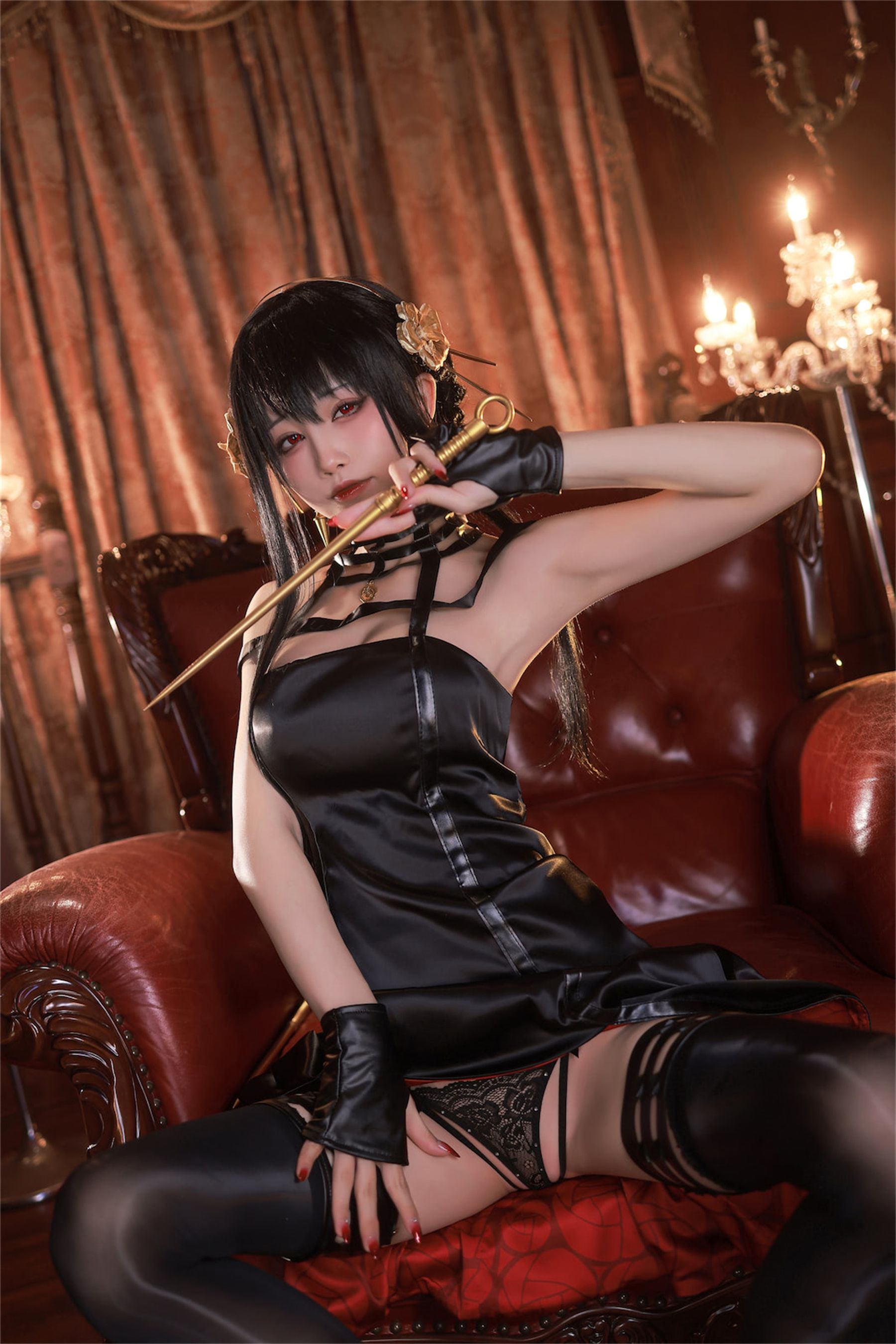 动漫博主水淼aqua – 约尔 黑礼服 Cosplay-第1张