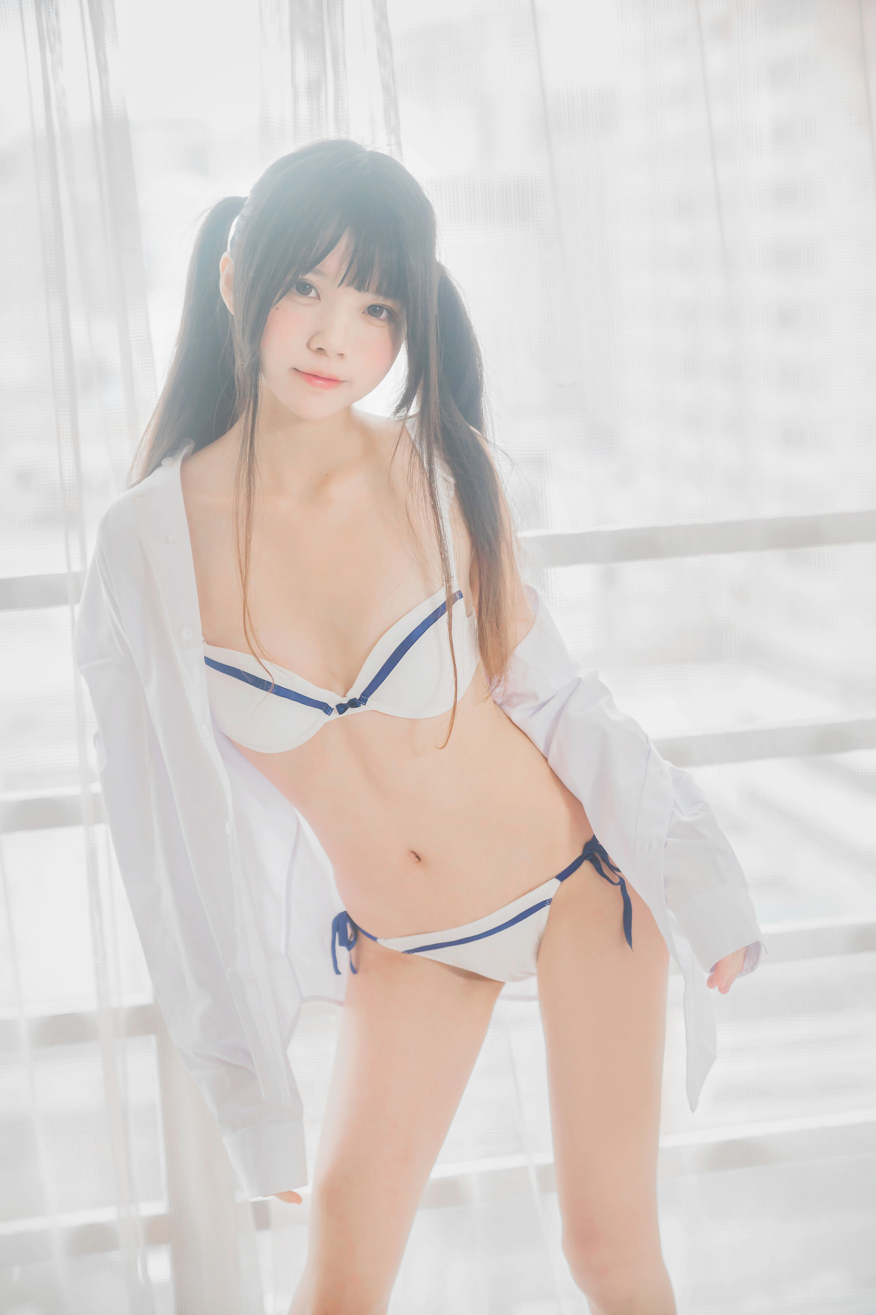 桜桃喵 《白衬衫双马尾》 Cosplay-第37张
