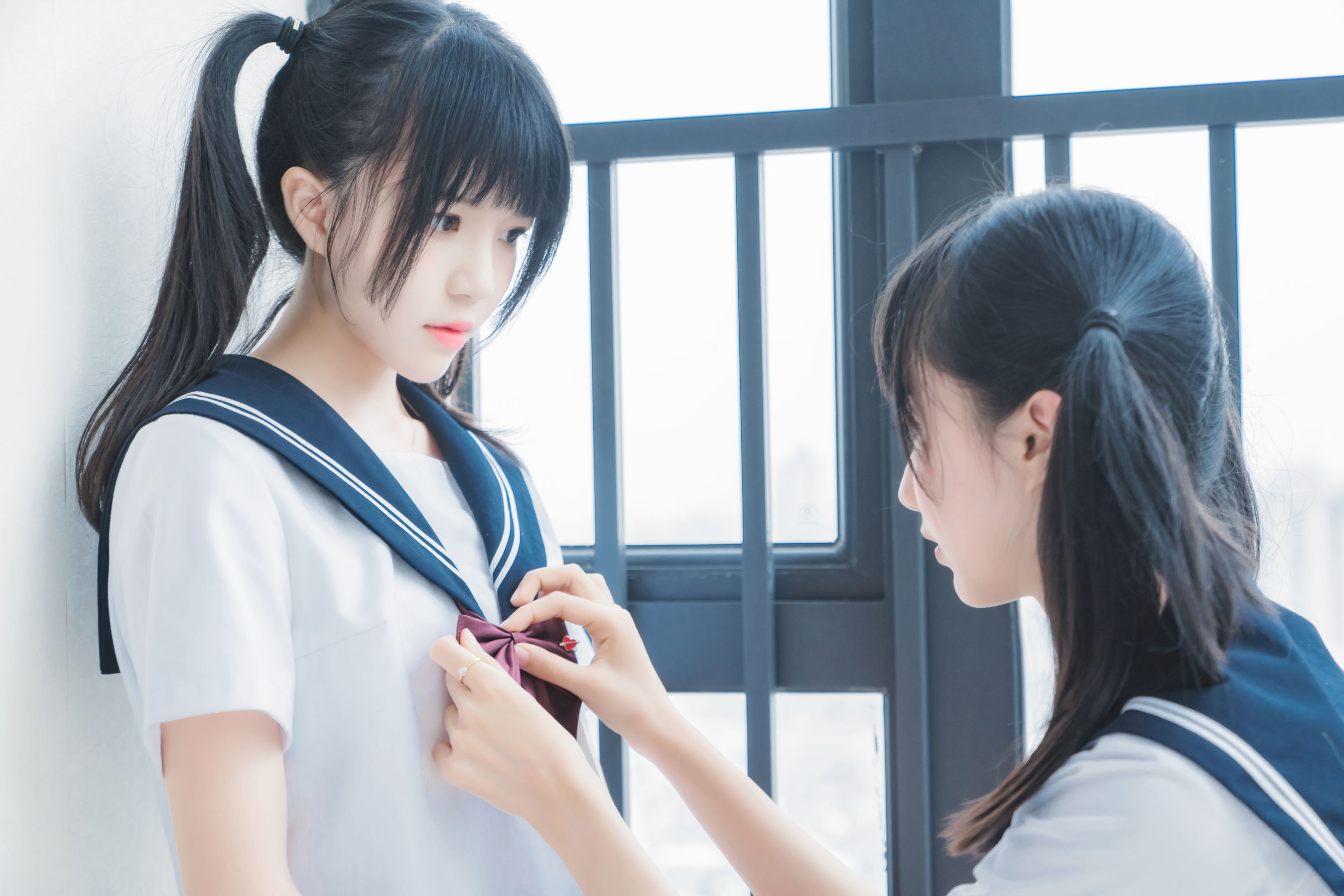 萌系小姐姐木绵绵OwO桜桃喵 她(制服×制服) Cosplay-第24张