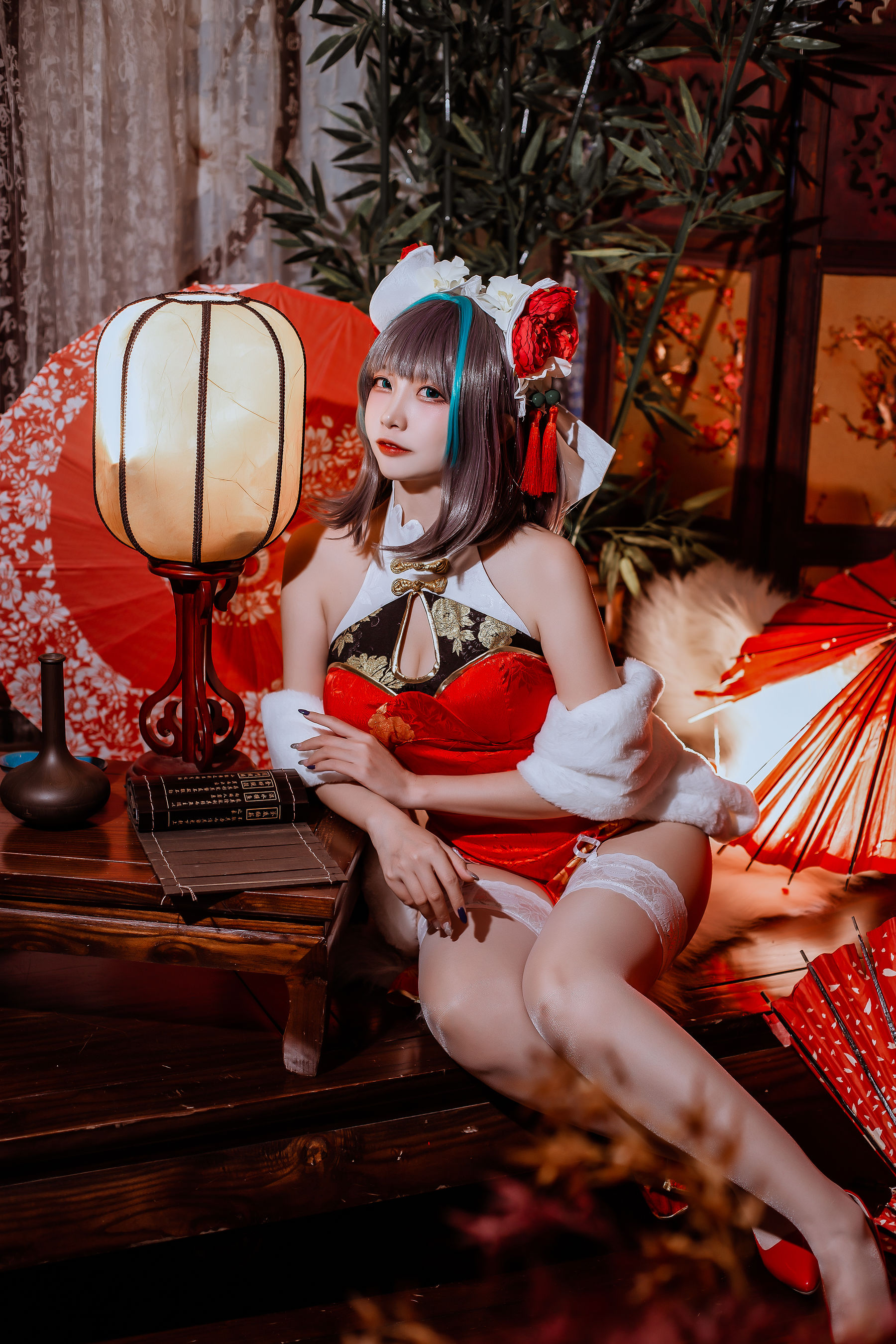 二佐Nisa – 碧蓝 柴郡旗袍 Cosplay-第28张