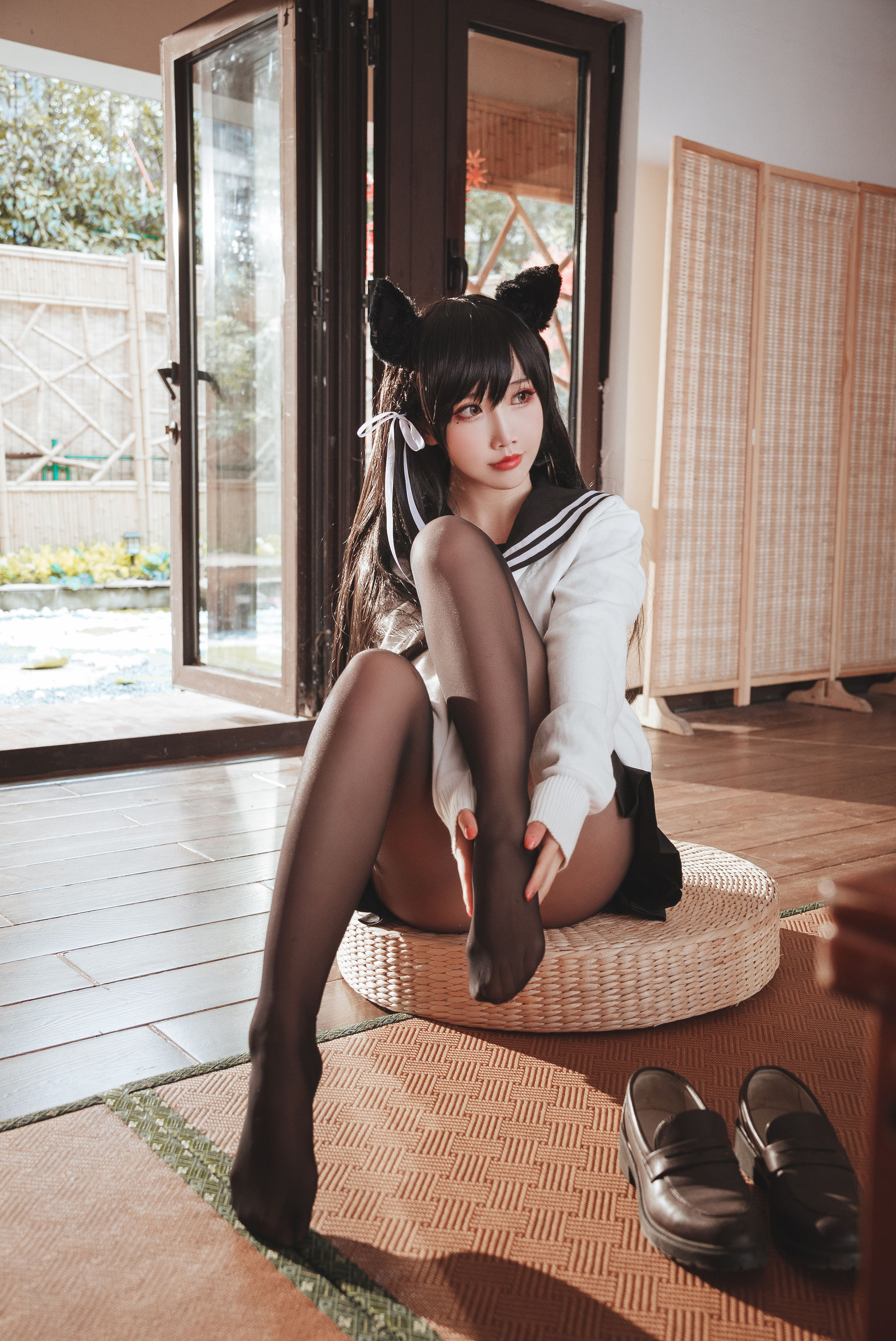 可爱人气Coser面饼仙儿 – 爱宕JK2 Cosplay-第43张