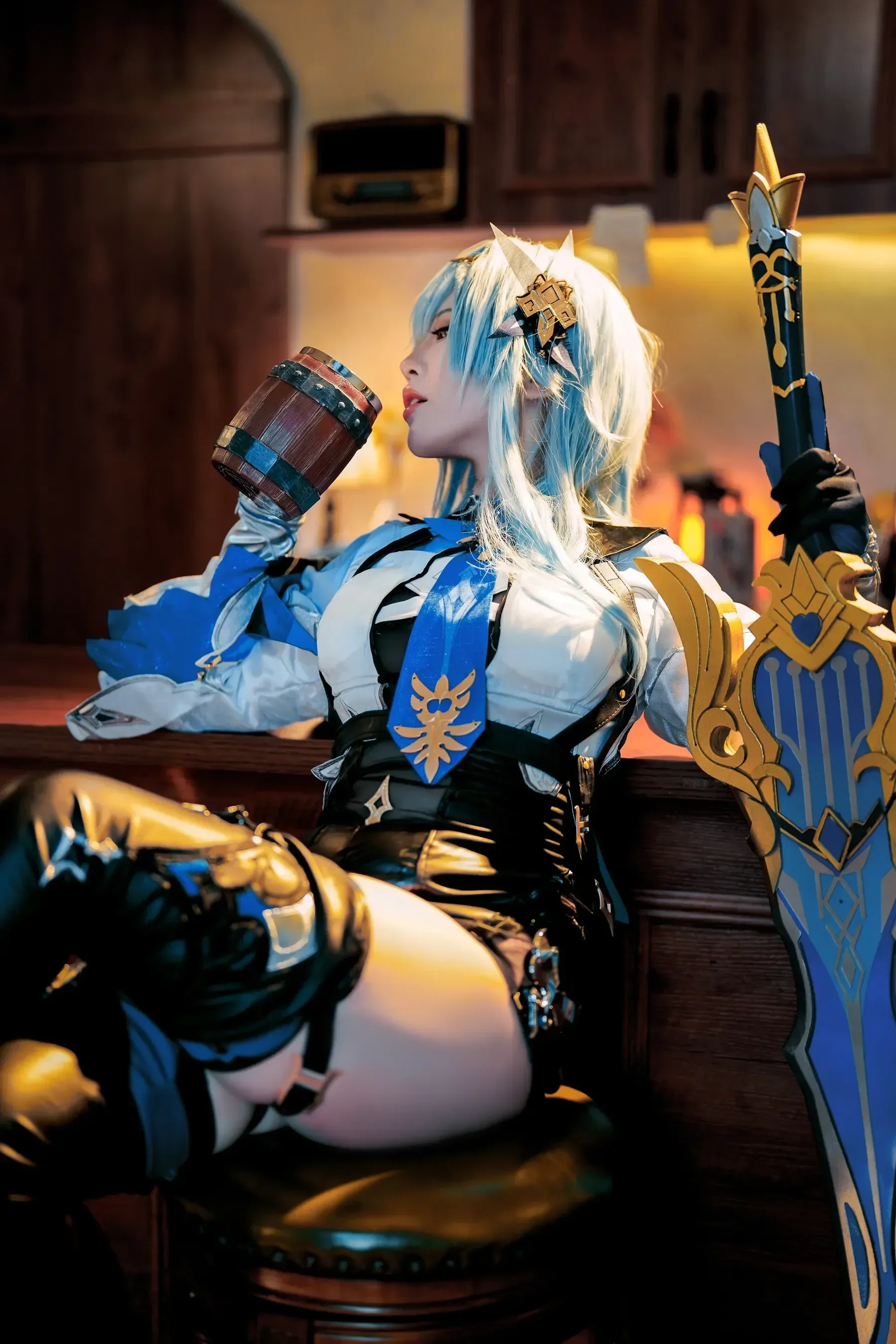 半半子 – 原神优菈 Cosplay-第4张