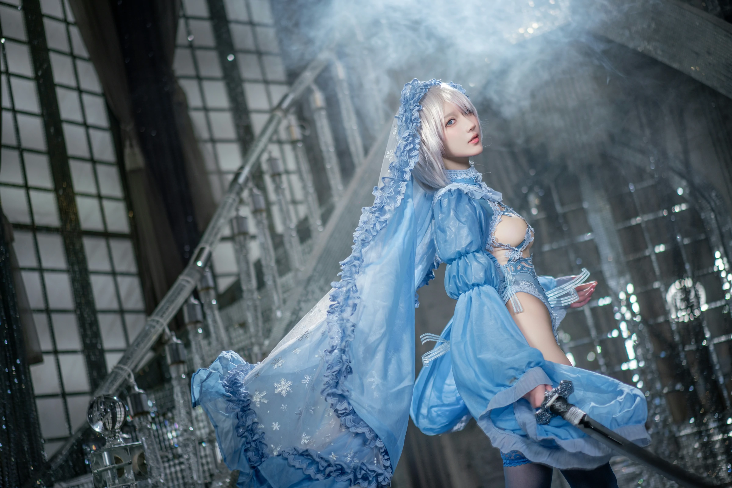 阿包也是兔娘 – 冰雪2B Cosplay-第39张