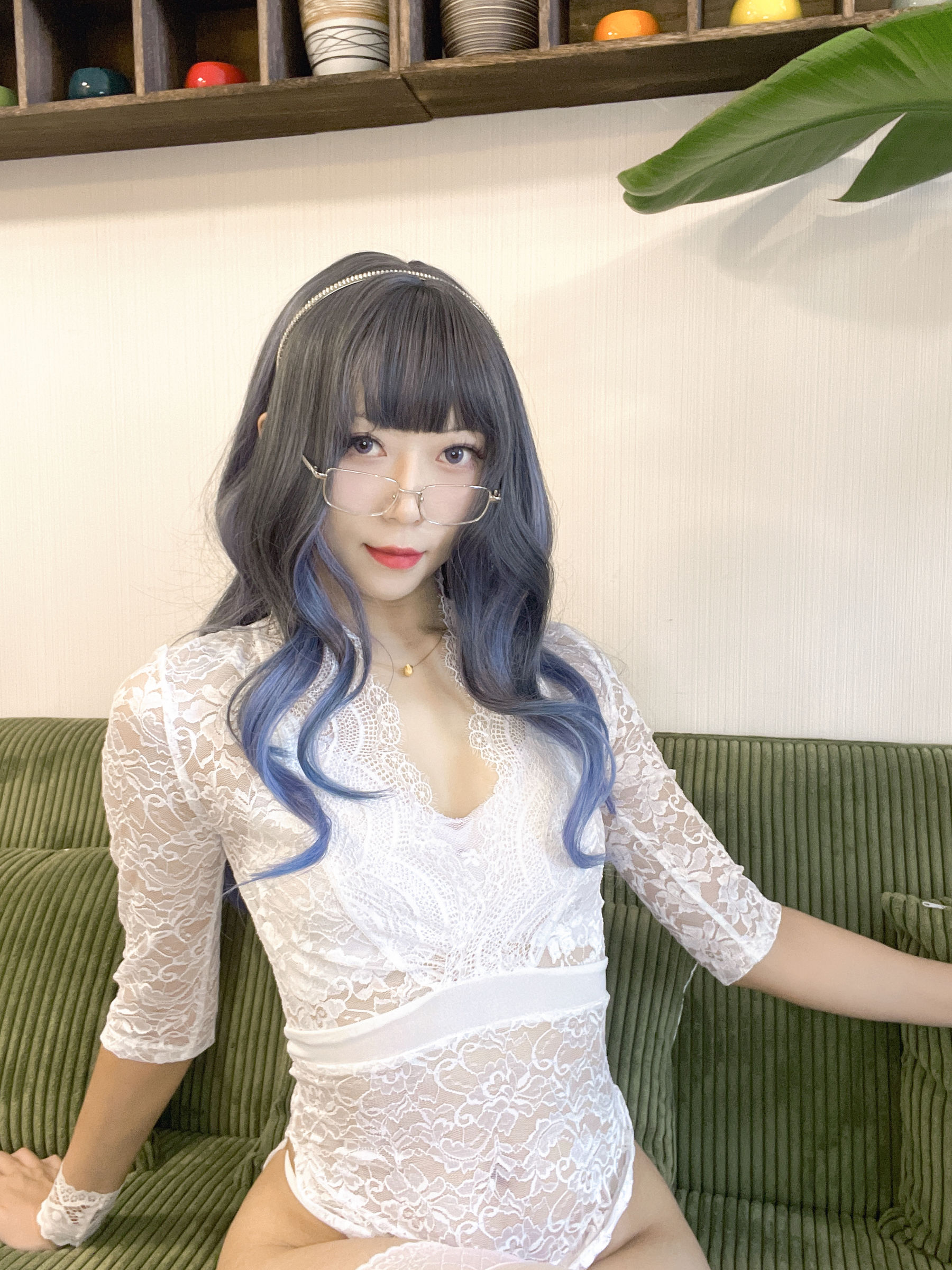 动漫博主Money冷冷 – 白蕾丝长裙 Cosplay-第73张