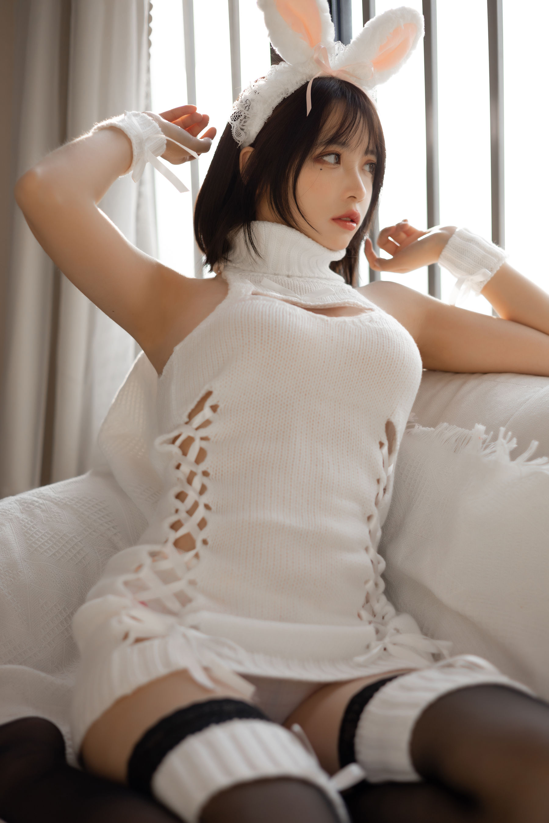 疯猫ss – 白色毛衣 Cosplay-第7张