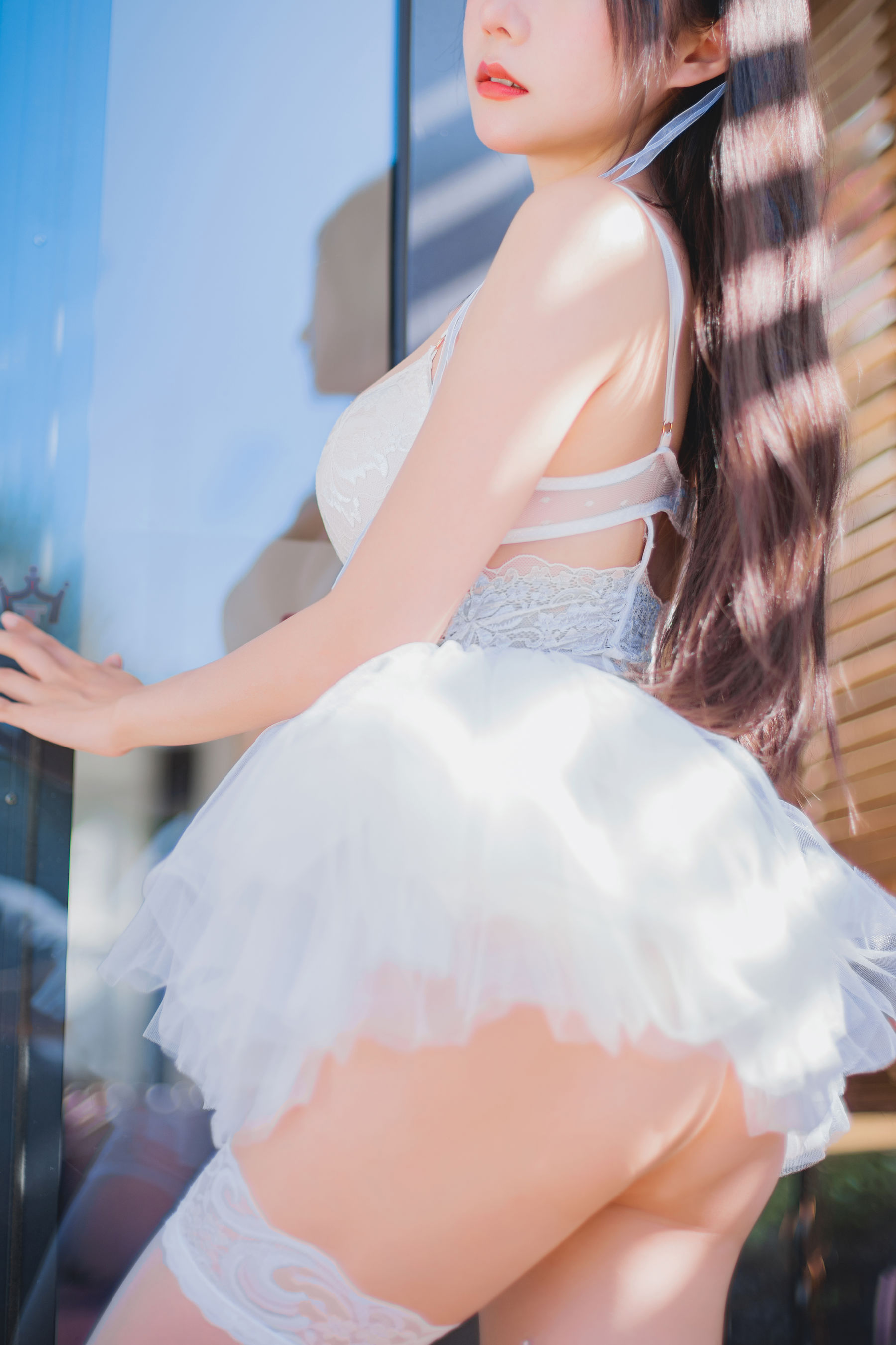 香草喵露露 – 杨枝甘露 白色纱裙 Cosplay-第38张