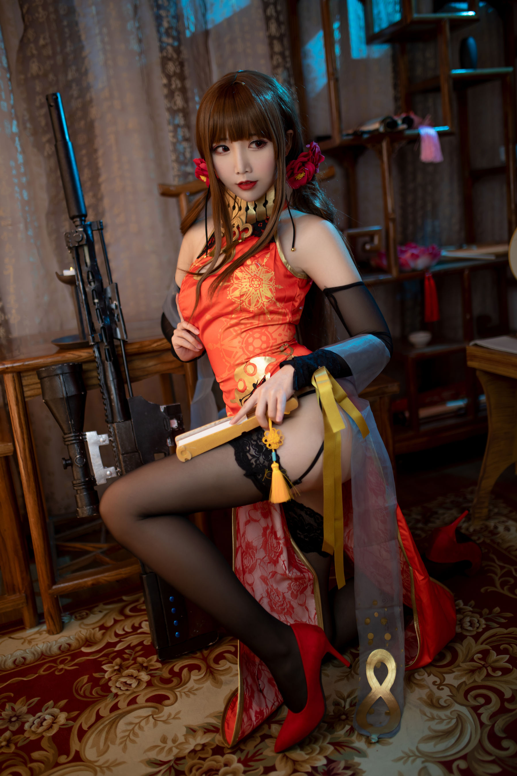 可爱人气Coser面饼仙儿 – DSR50 红牡丹 Cosplay-第4张