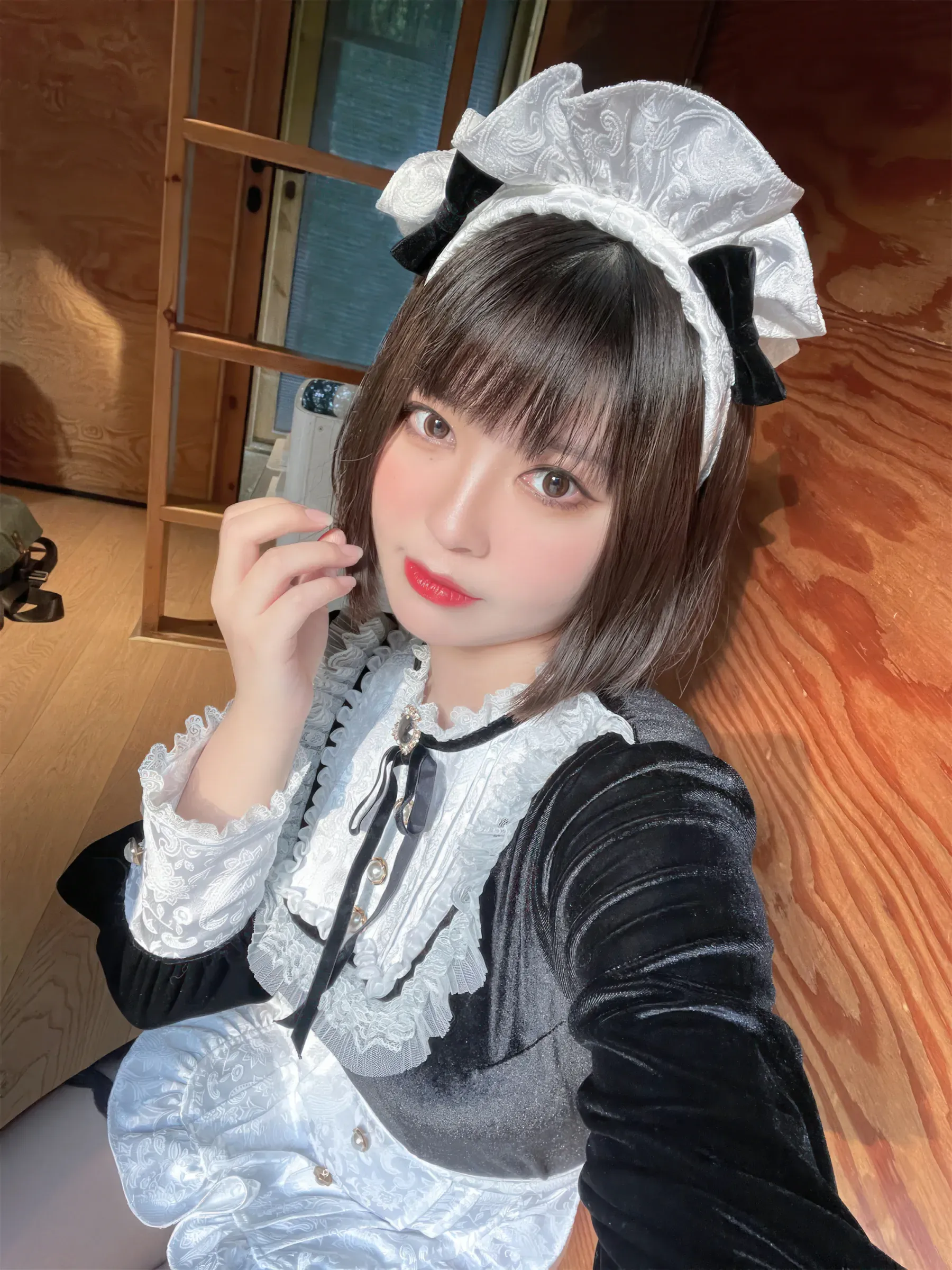 半半子面饼仙儿 – メイド姉妹 Cosplay-第46张