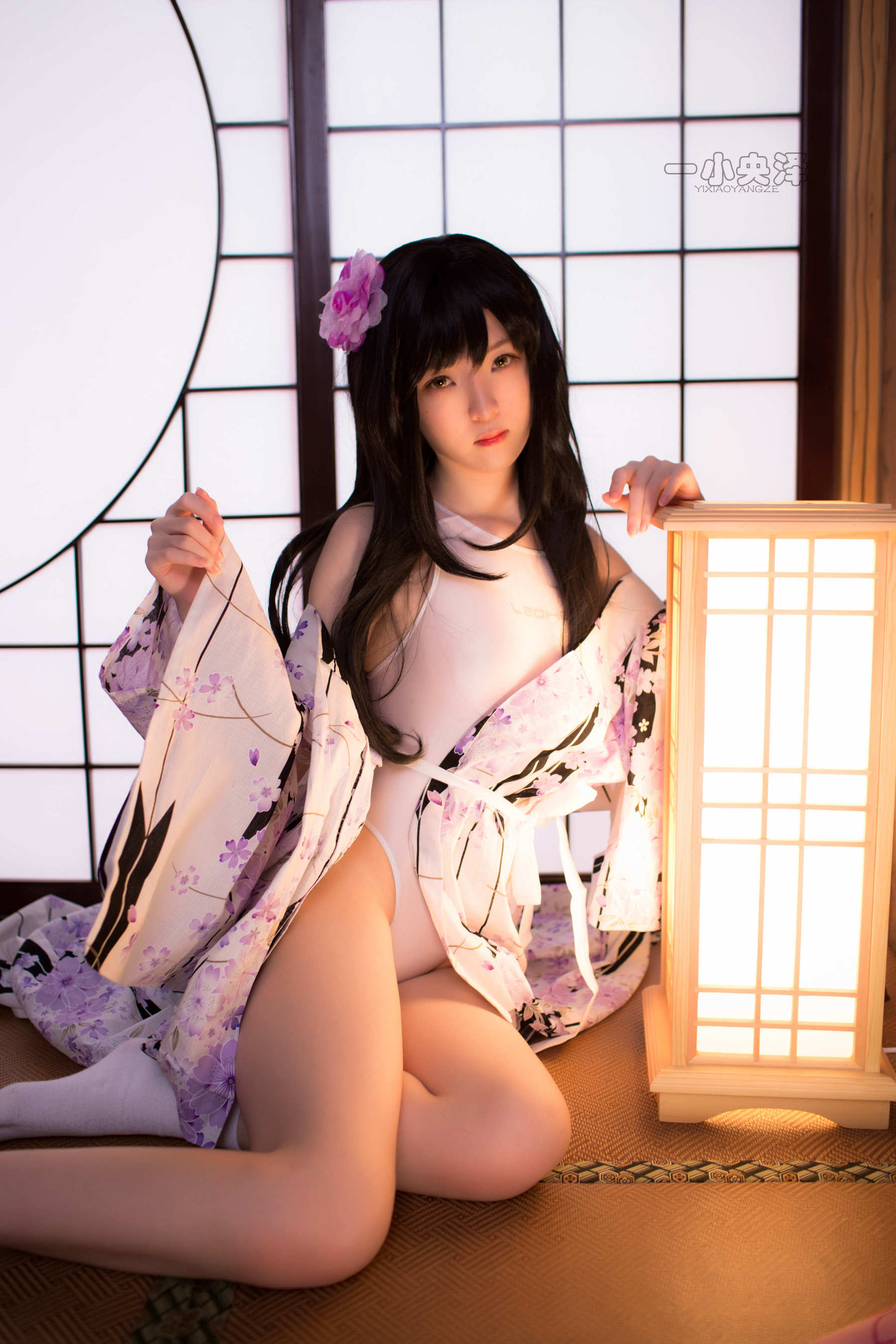 [萝莉COS] 一小央泽 – 和服短袜 Cosplay-第17张