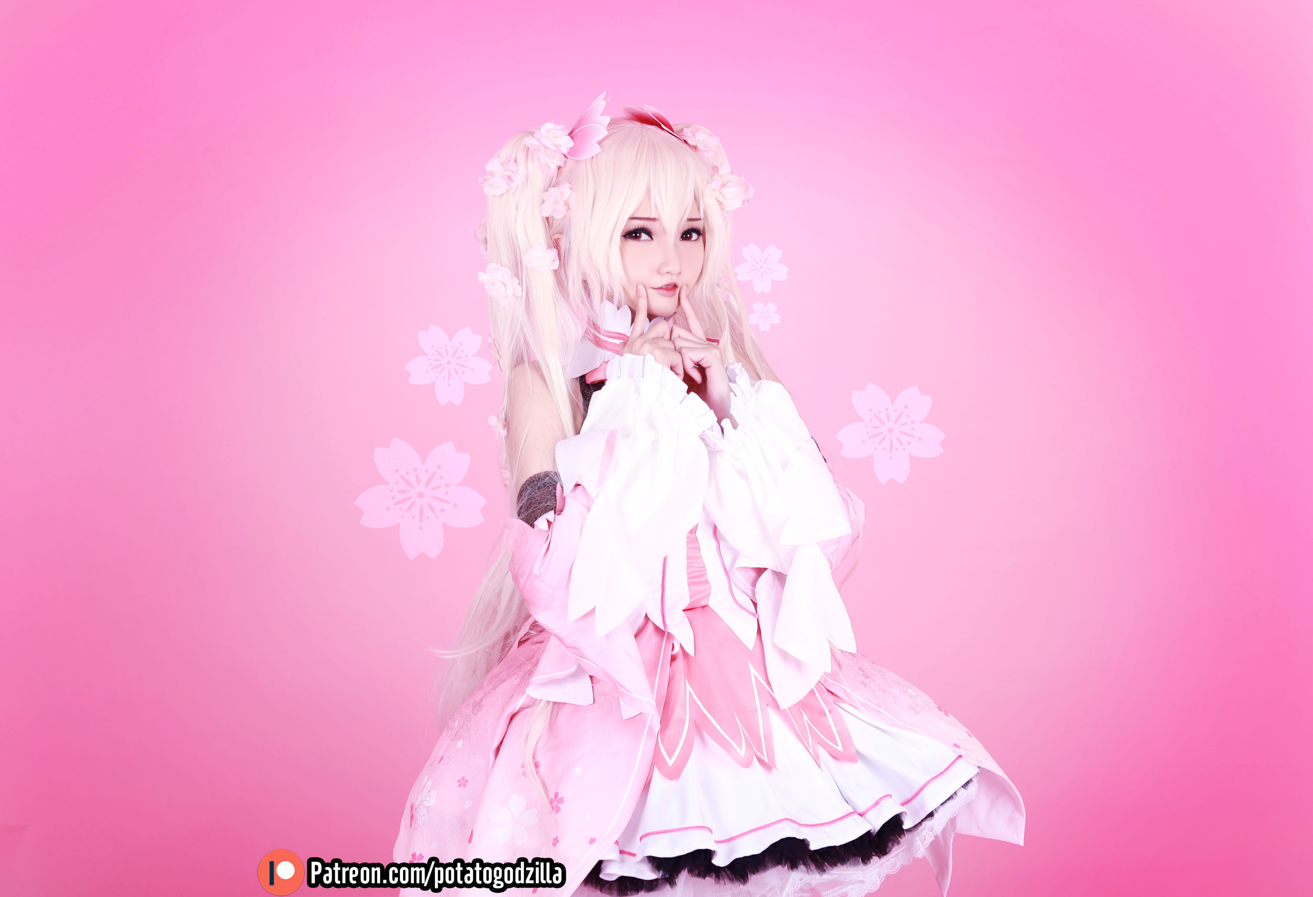 Coser小姐姐Potato Godzilla – Sakura Miku Cosplay-第7张