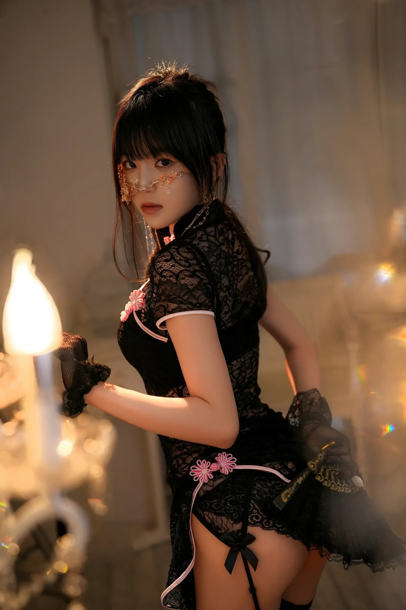 桜桃喵 – 蕾丝旗袍正片 Cosplay-第38张