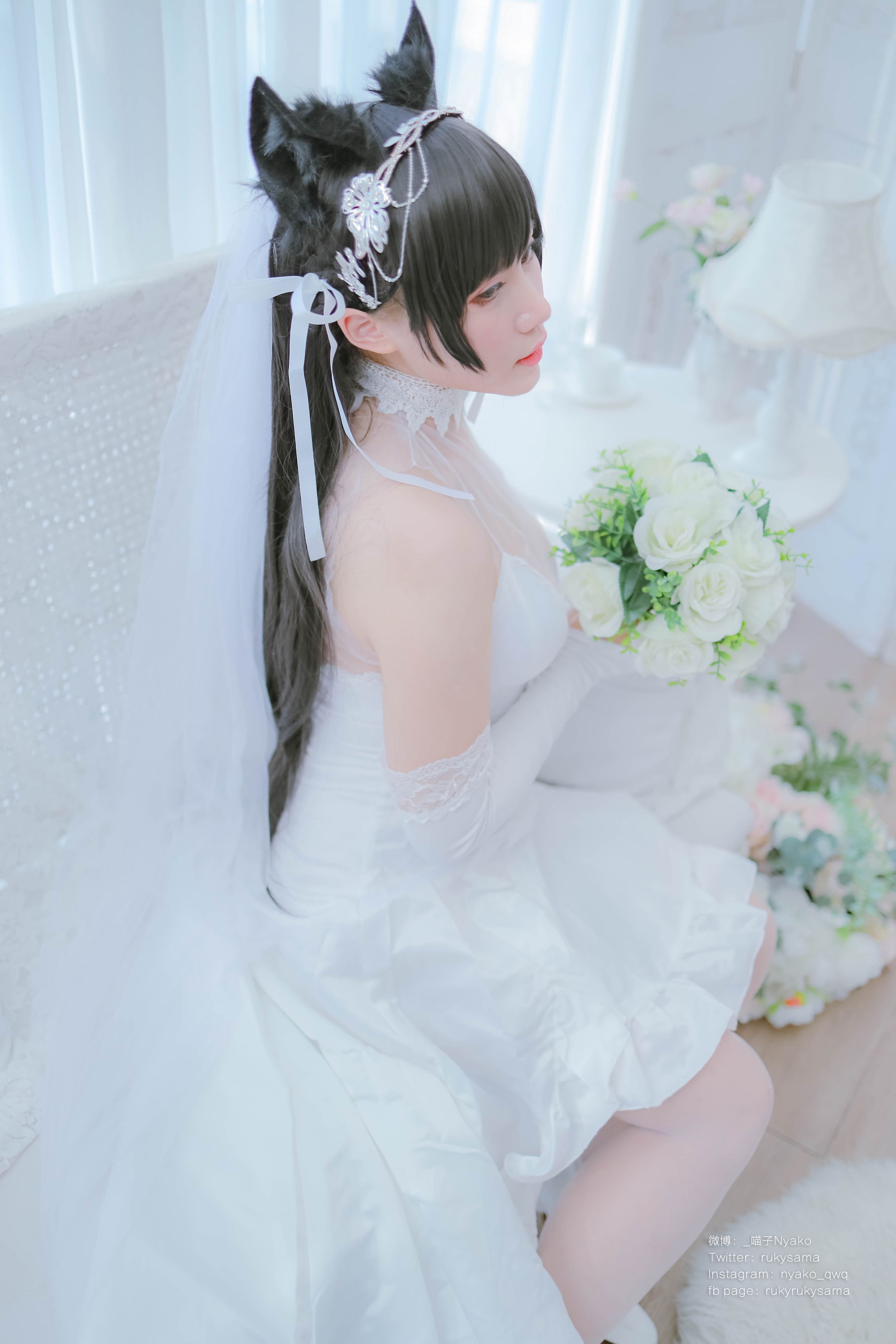 萌妹子Nyako喵子 – 爱宕婚纱 Cosplay-第2张