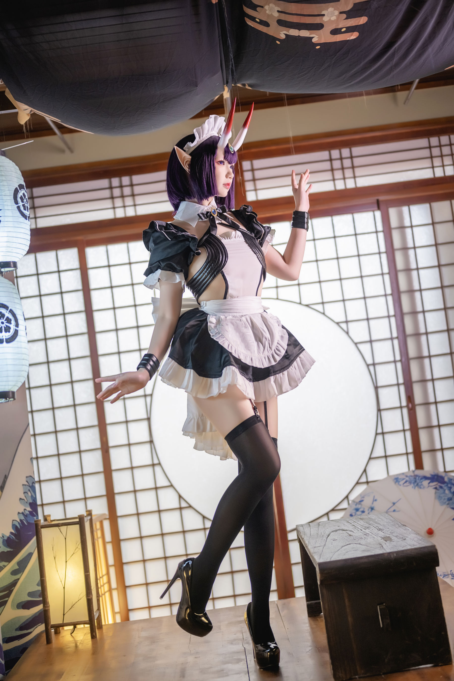 动漫博主雪晴Astra – 酒吞童子 女仆 Cosplay-第43张