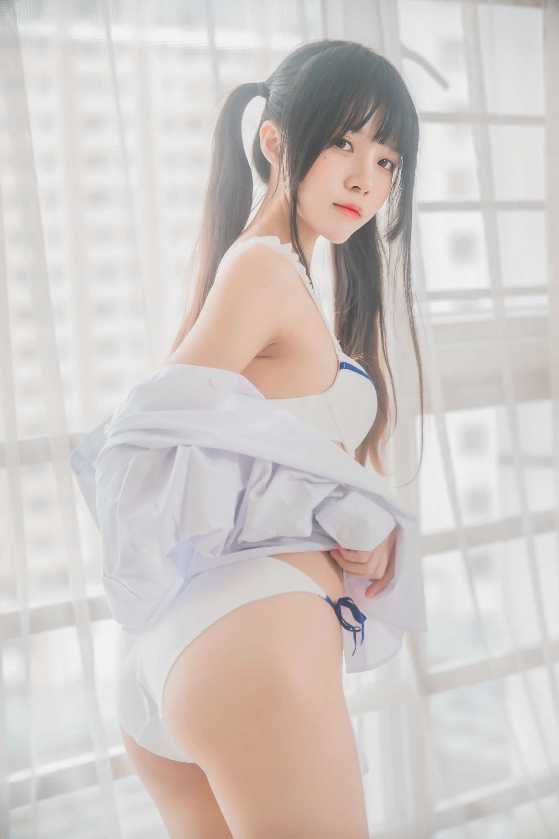 桜桃喵 《白衬衫双马尾》 Cosplay-第5张