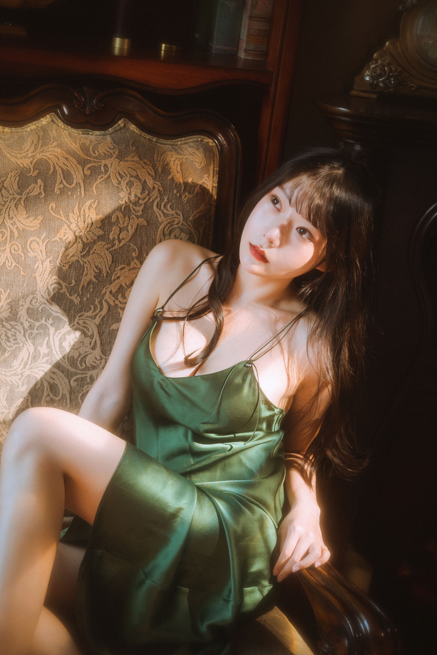 香草喵露露 – 杨枝甘露 绿色连衣裙 Cosplay-第15张