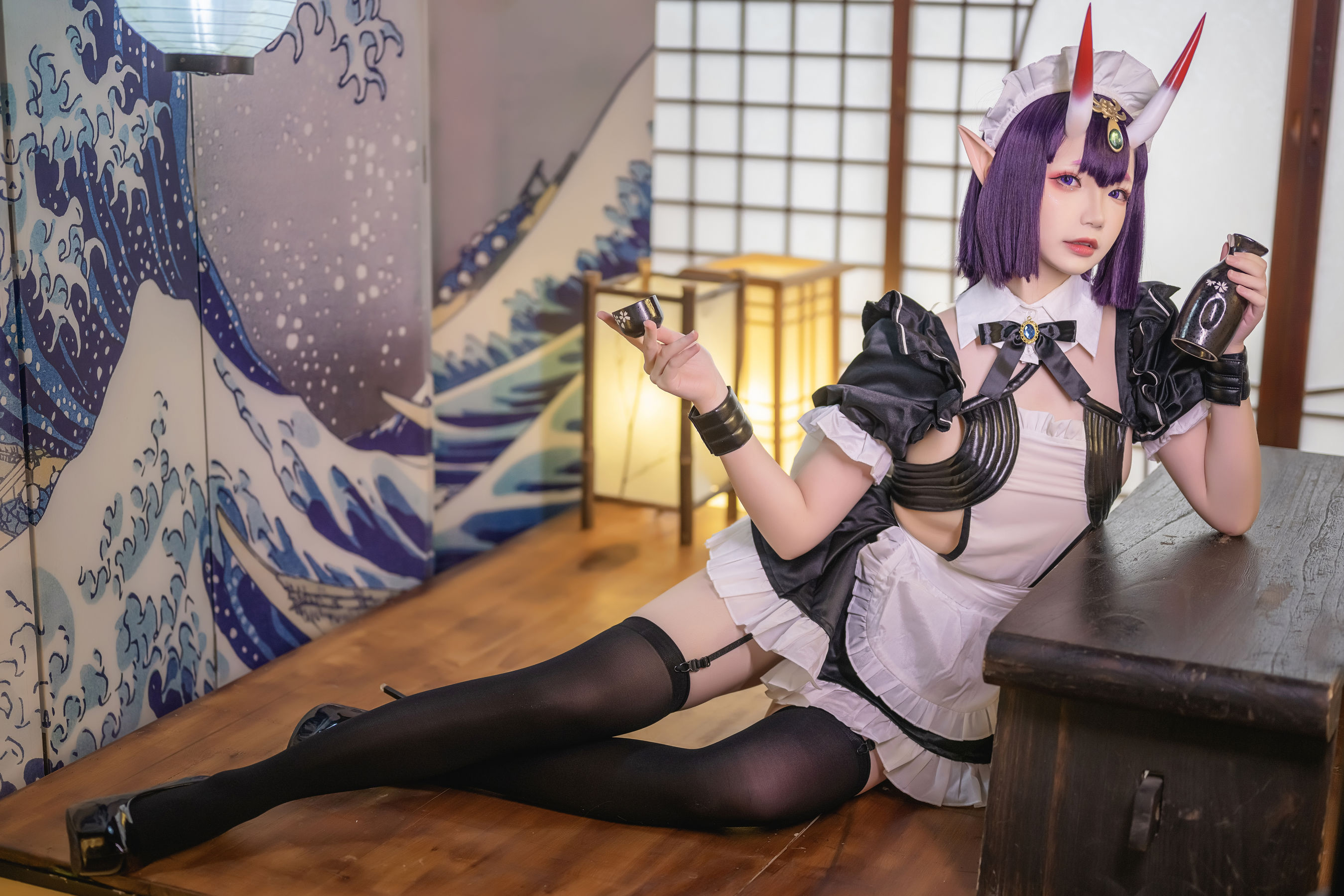 动漫博主雪晴Astra – 酒吞童子 女仆 Cosplay-第6张