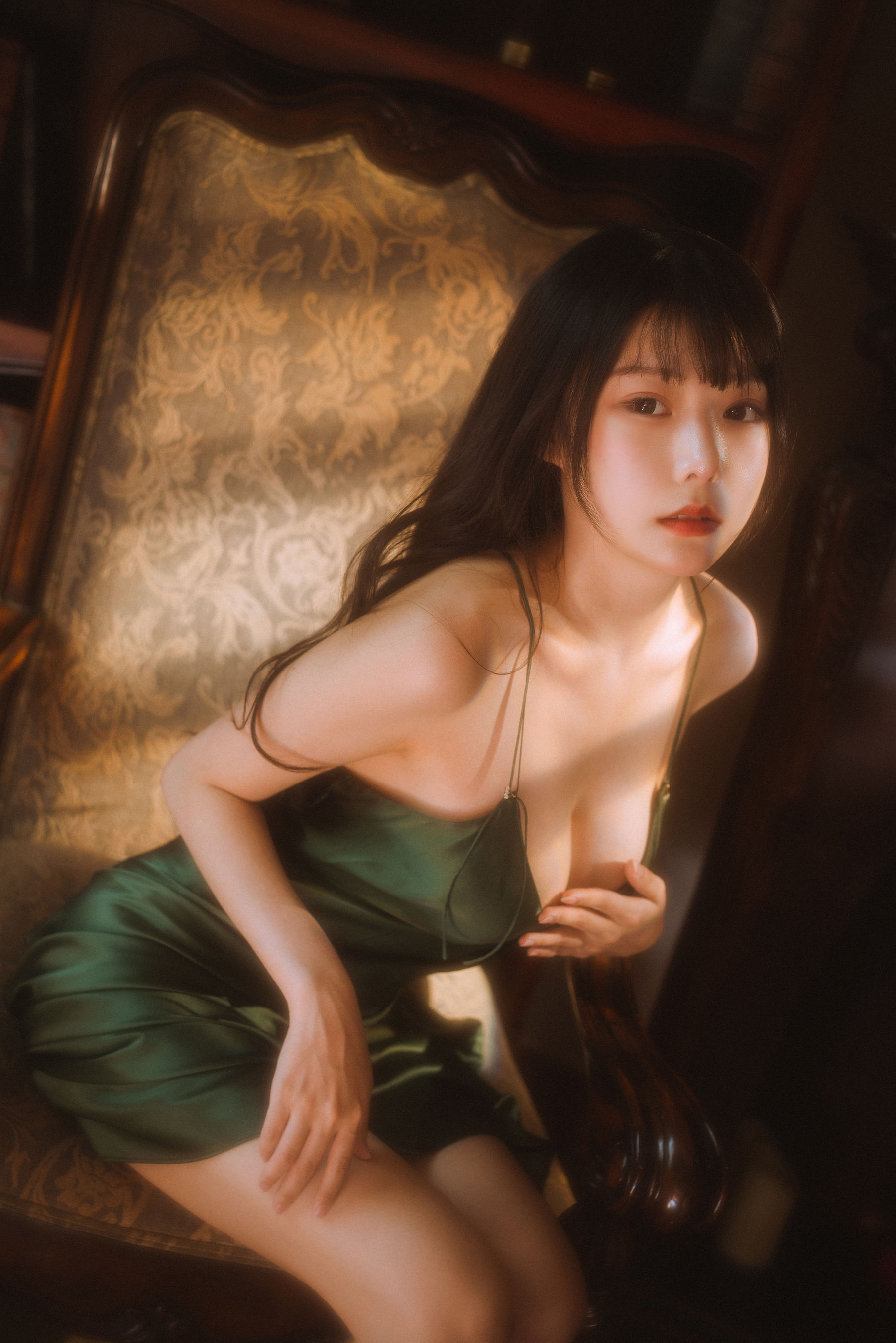 香草喵露露 – 杨枝甘露 绿色连衣裙 Cosplay-第23张