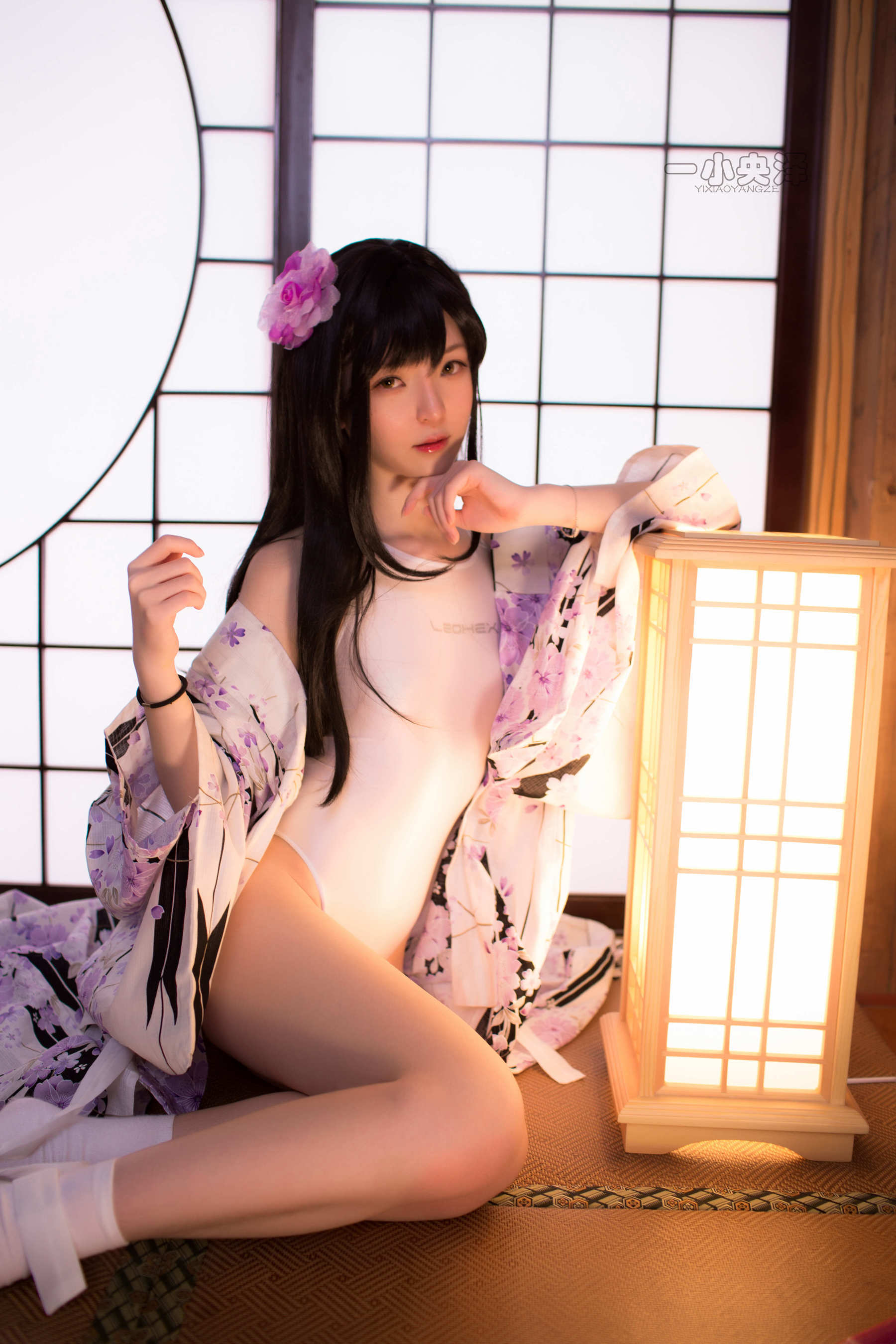 [萝莉COS] 一小央泽 – 和服短袜 Cosplay-第18张
