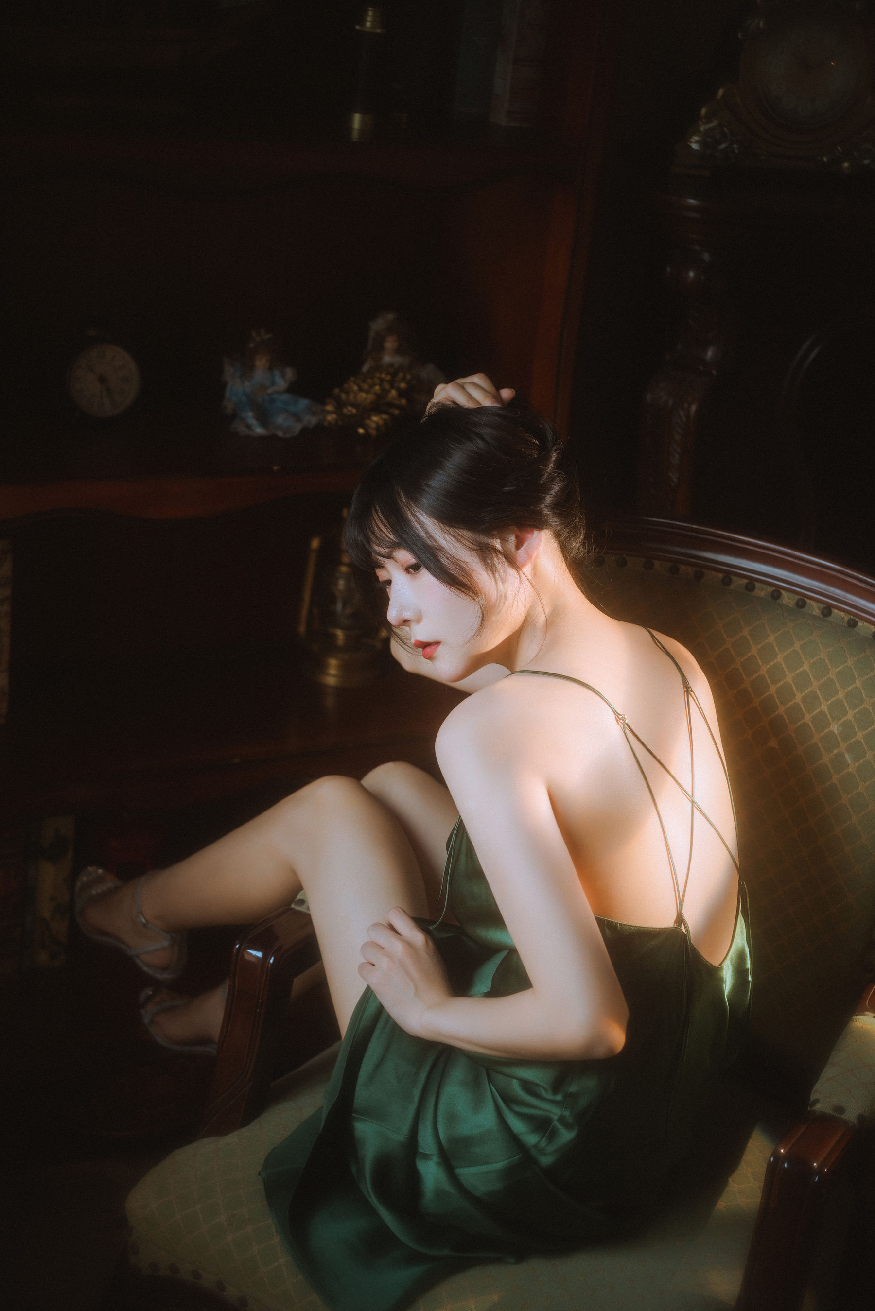 香草喵露露 – 杨枝甘露 绿色连衣裙 Cosplay-第11张