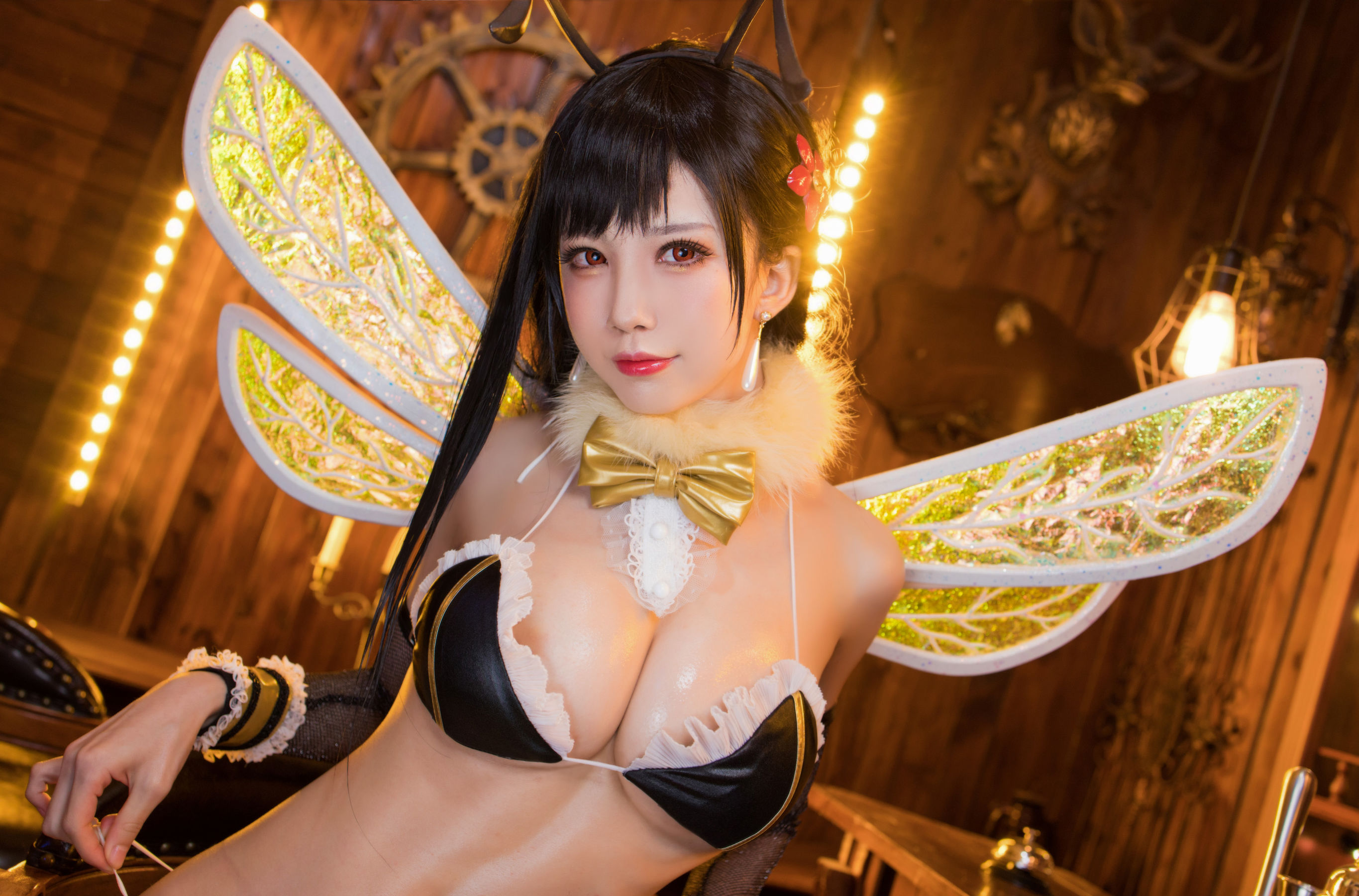 动漫博主水淼aqua – 黑皮蜜蜂 Cosplay-第27张
