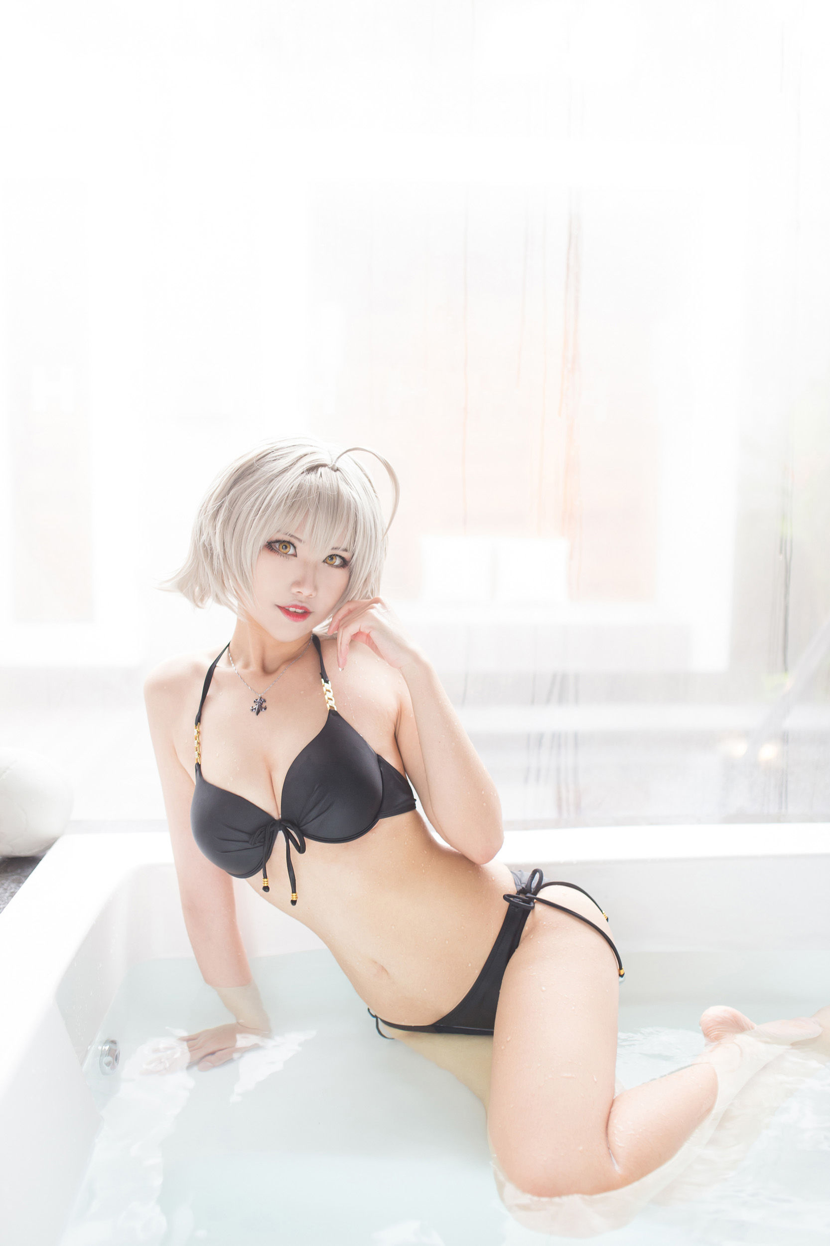 Coser萱-KaYa – 黑贞 黑呆毛下着 Cosplay-第42张