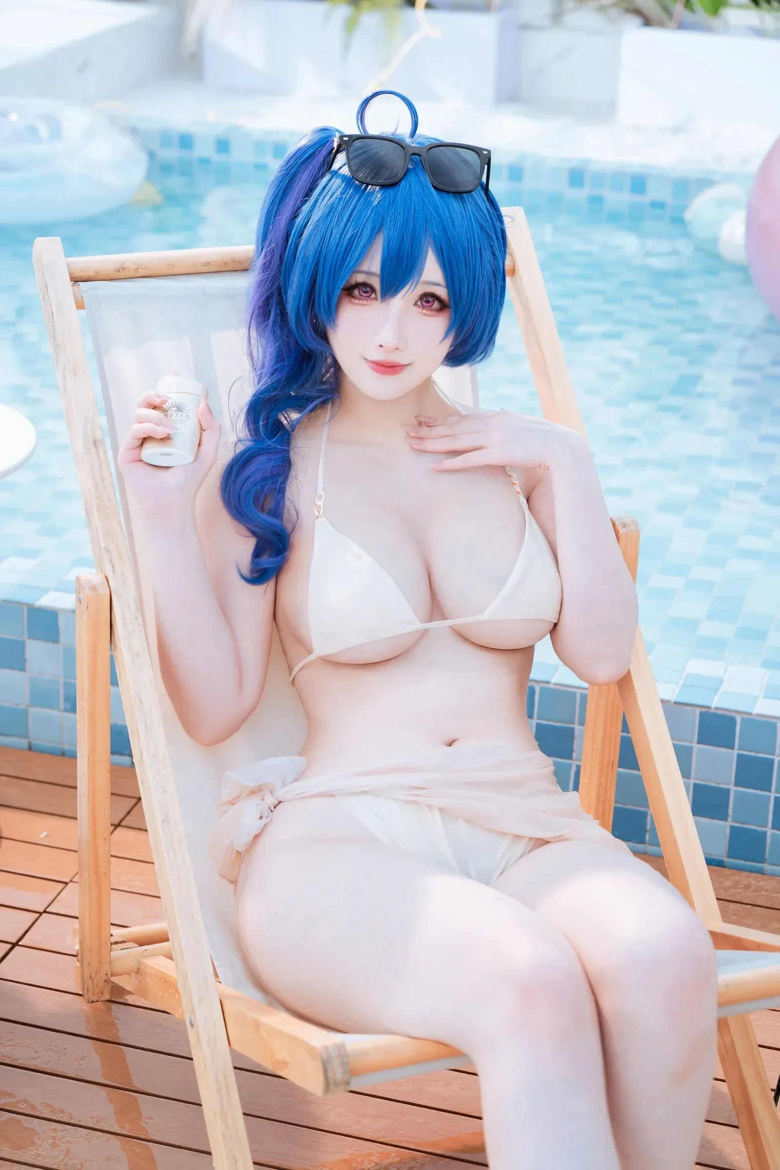 rioko凉凉子 – 圣路易斯 香槟色比基尼 Cosplay-第37张