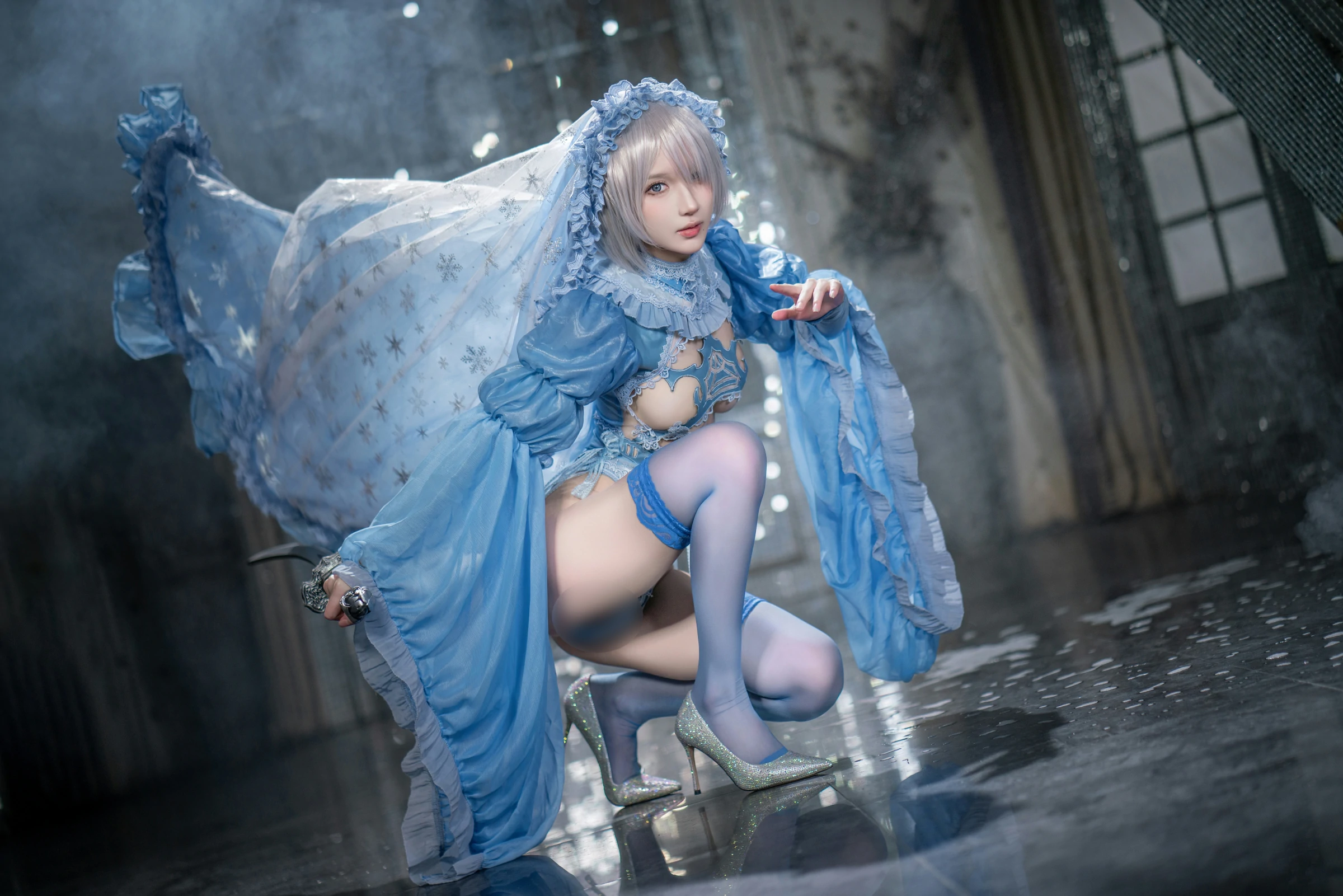 阿包也是兔娘 – 冰雪2B Cosplay-第3张