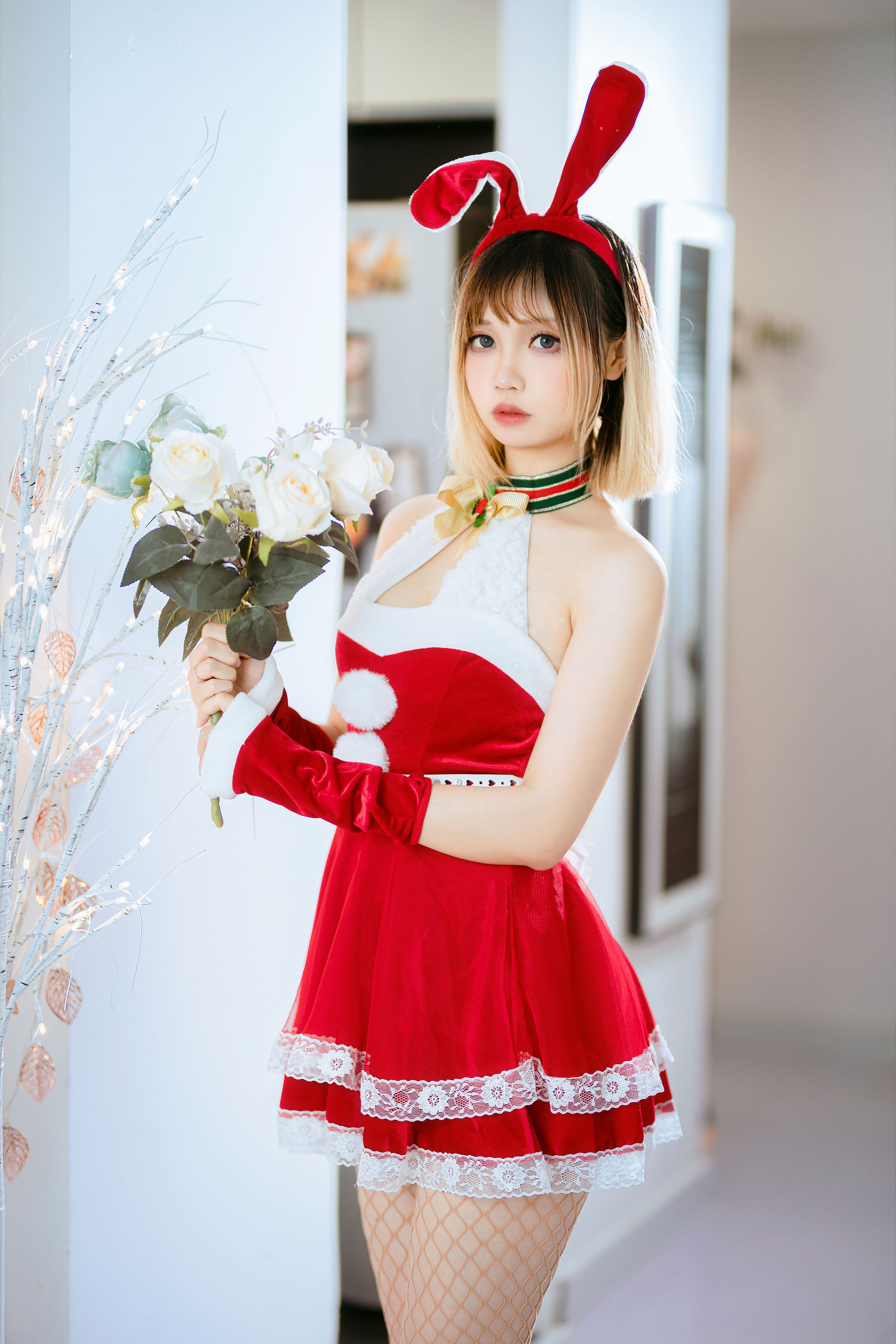 洛桑w伊梓 – 网袜丝带兔兔 Cosplay-第35张