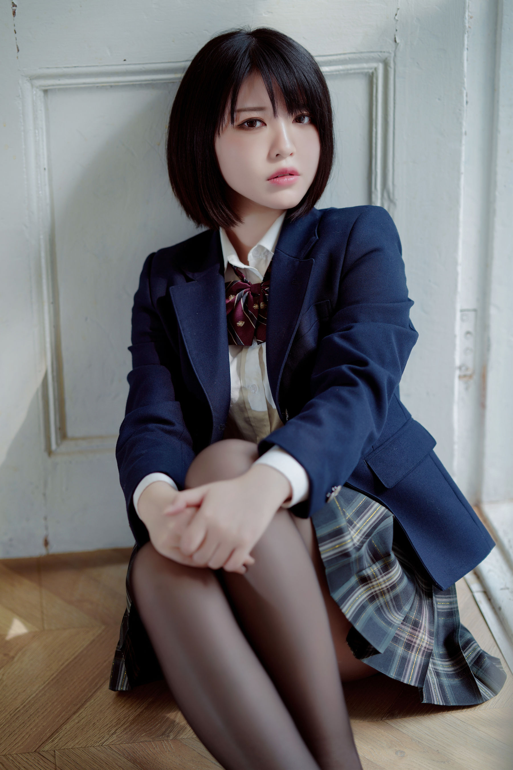 半半子 – 彼女の制服姿が好き Cosplay-第12张