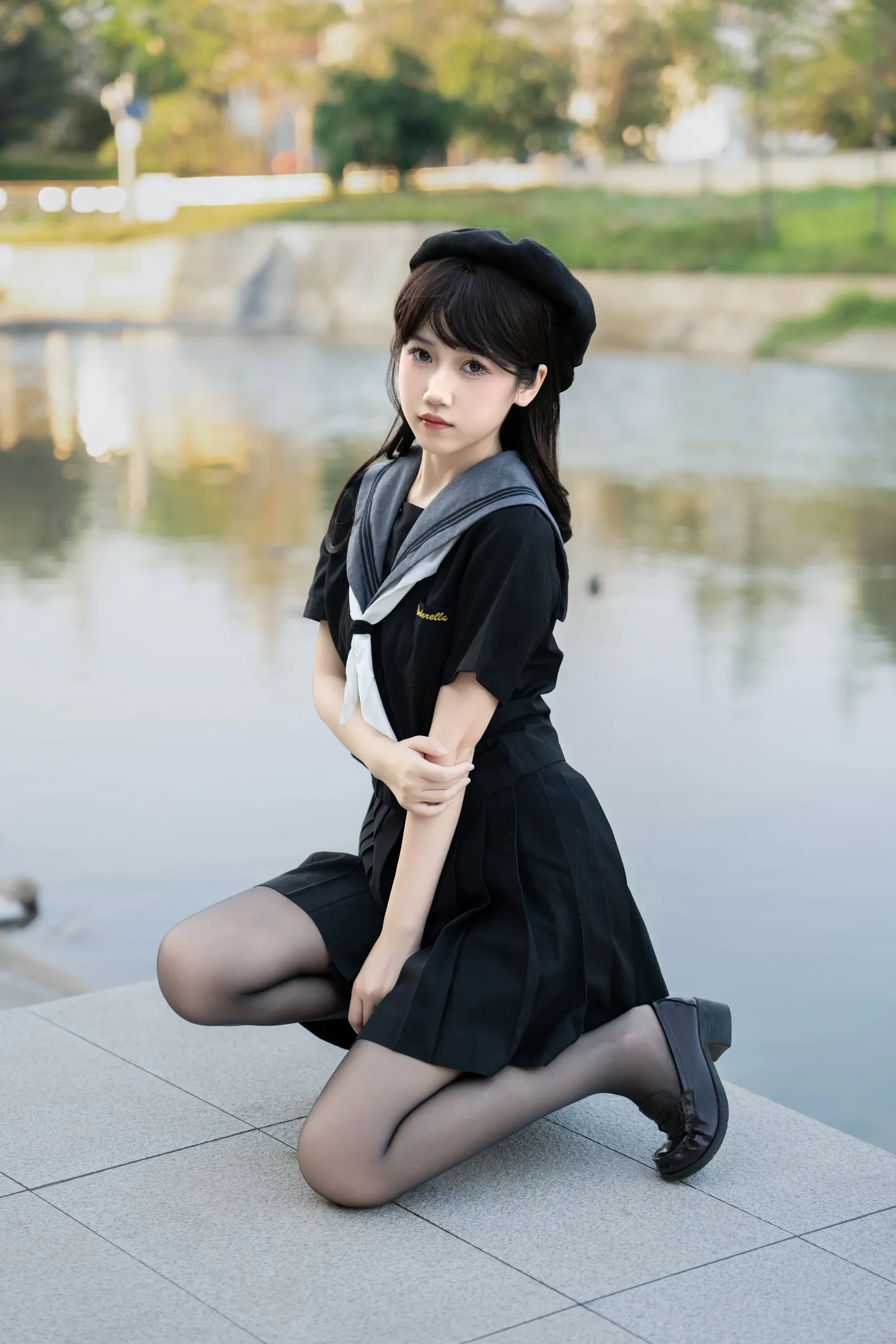 不呆猫 – 放课后野外JK Cosplay-第11张