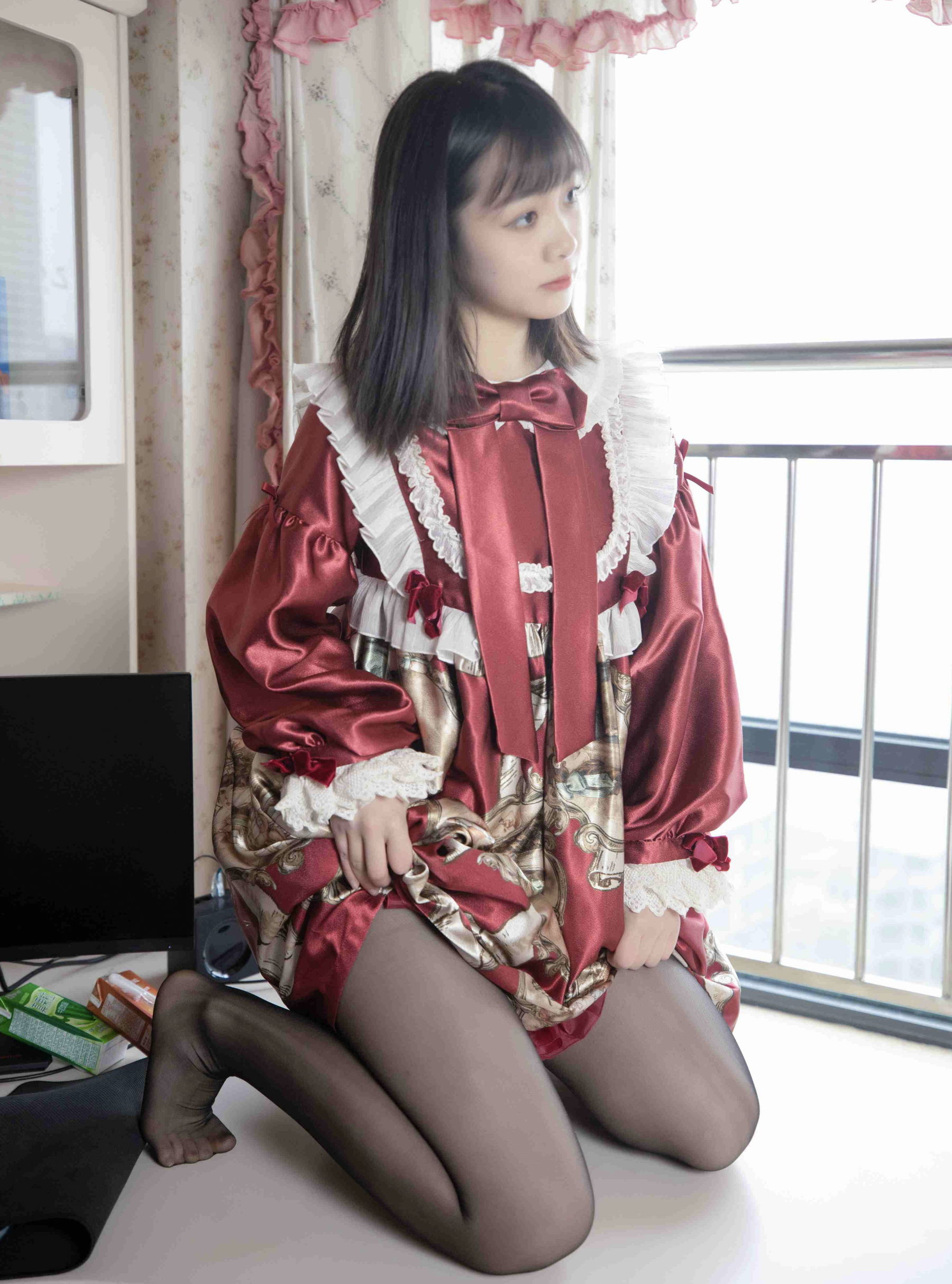 幻琪琪 – 红色Lolita 黑丝 Cosplay-第11张