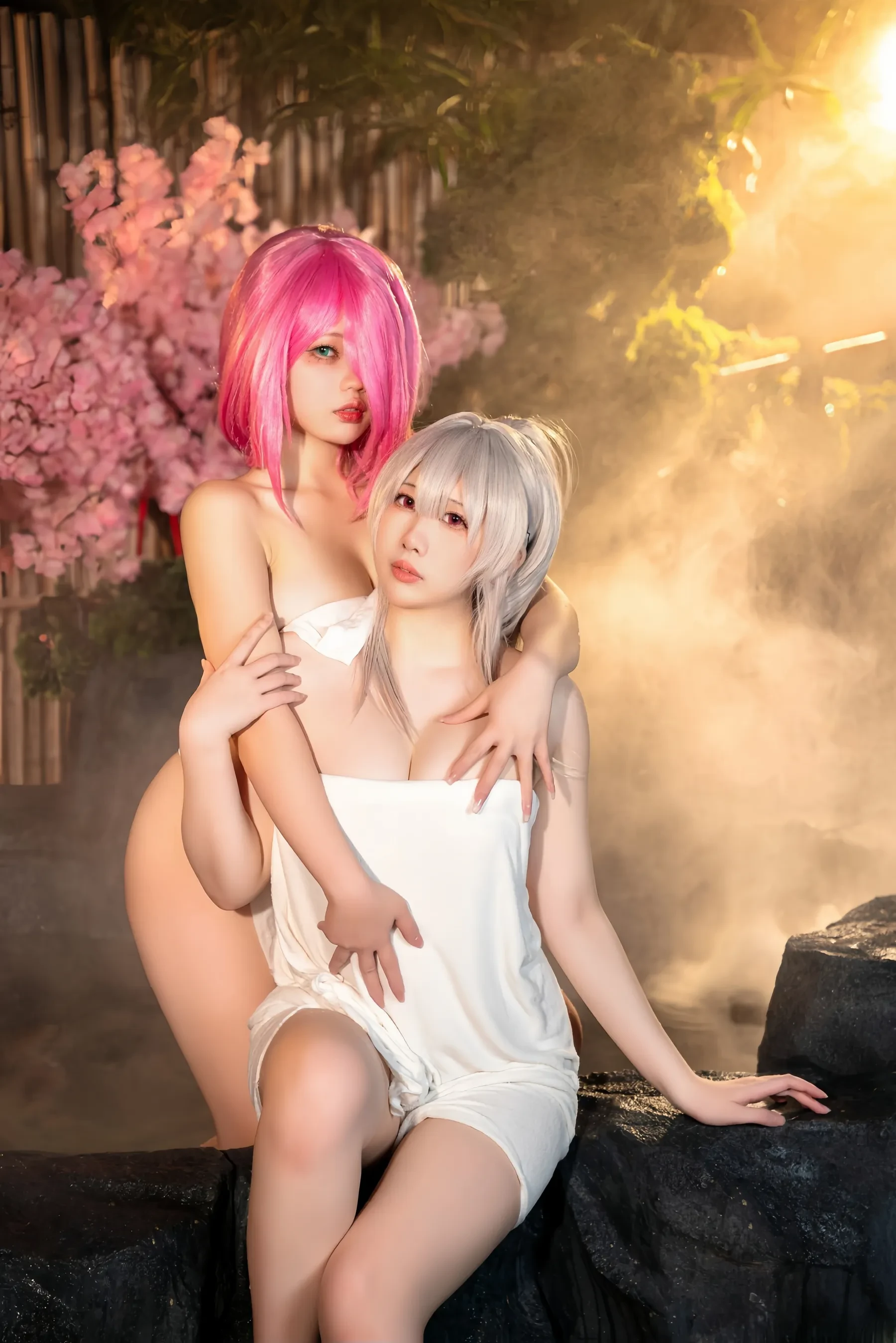 九言小瑶幺幺喜茶苍苍子 – 碧蓝 温泉之旅 Cosplay-第18张