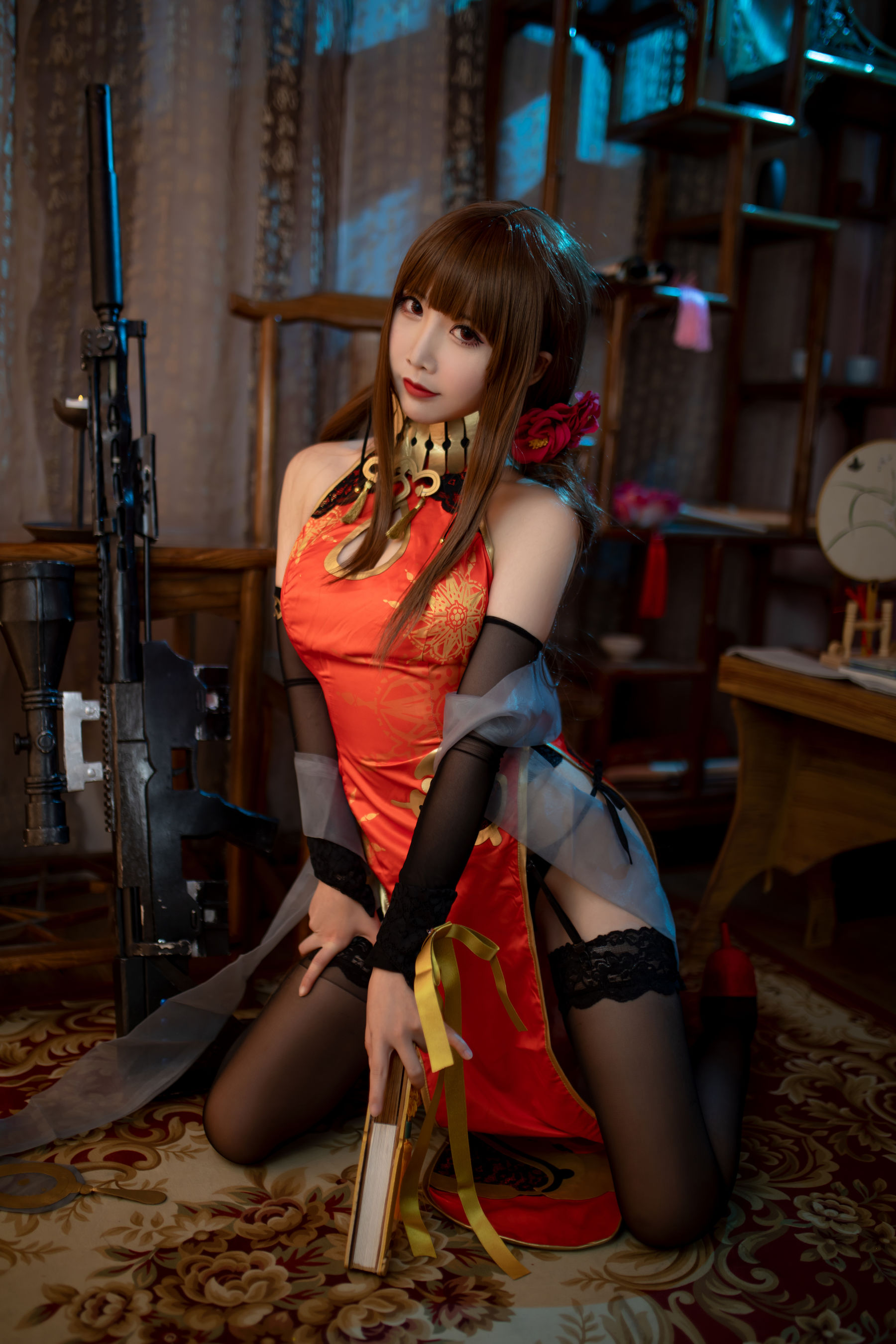 可爱人气Coser面饼仙儿 – DSR50 红牡丹 Cosplay-第30张
