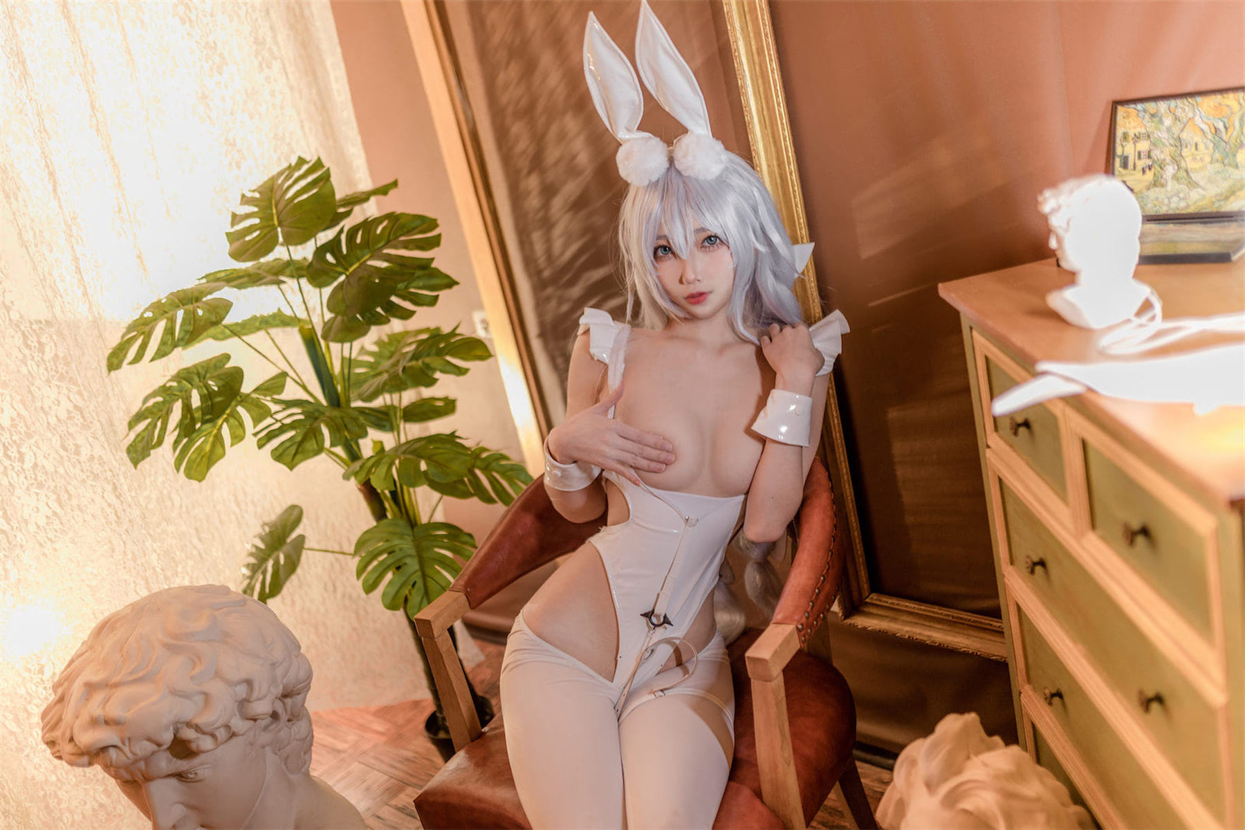 杏仁曲奇 – 碧蓝航线 恶毒白兔 Cosplay-第34张