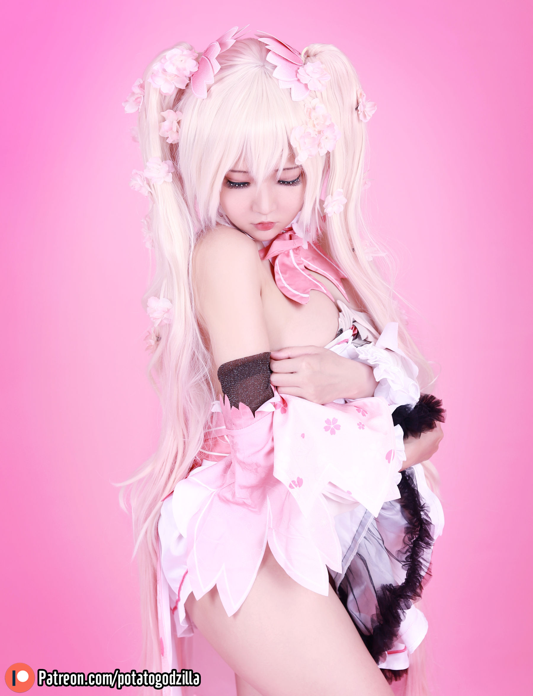 Coser小姐姐Potato Godzilla – Sakura Miku Cosplay-第28张