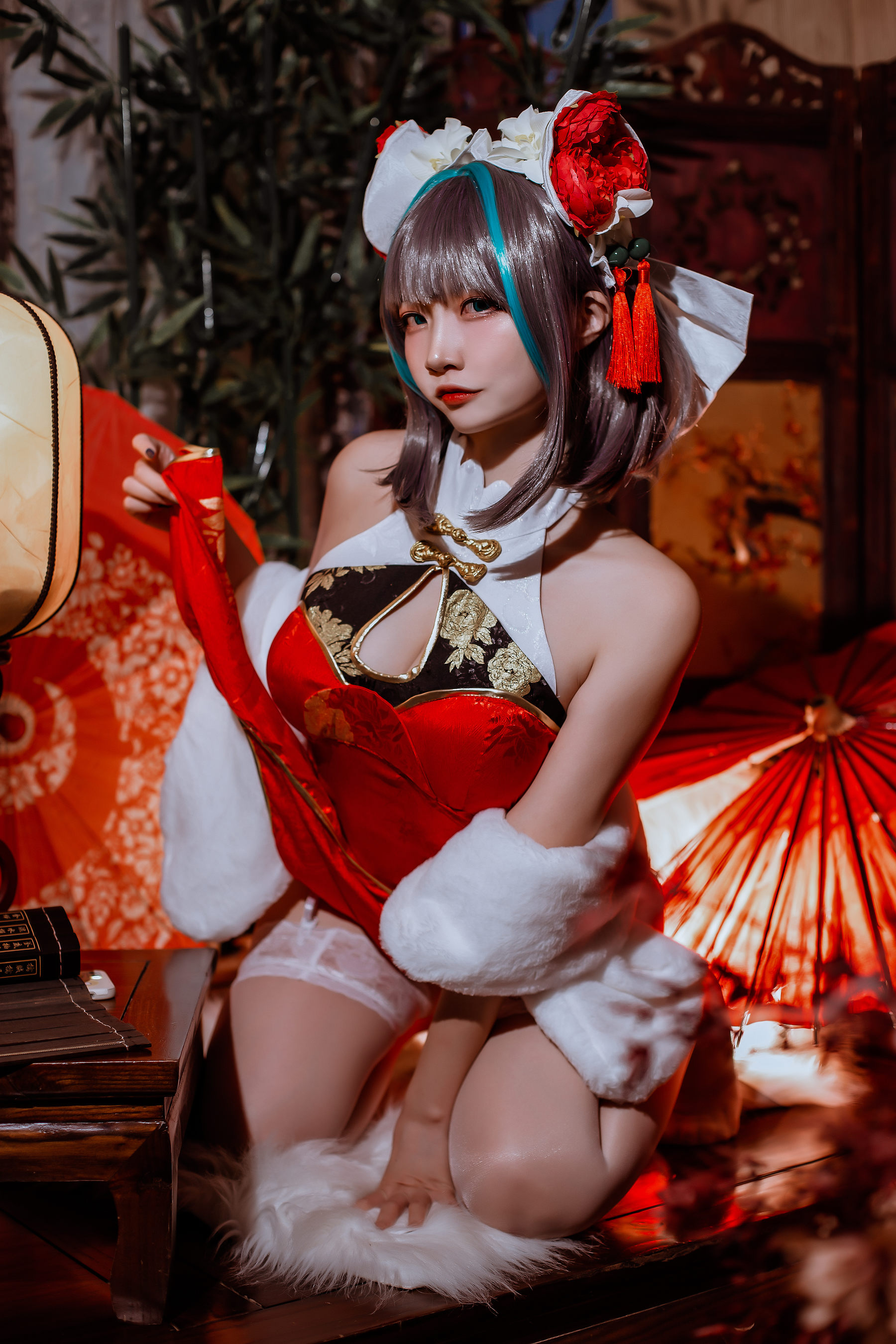 二佐Nisa – 碧蓝 柴郡旗袍 Cosplay-第22张