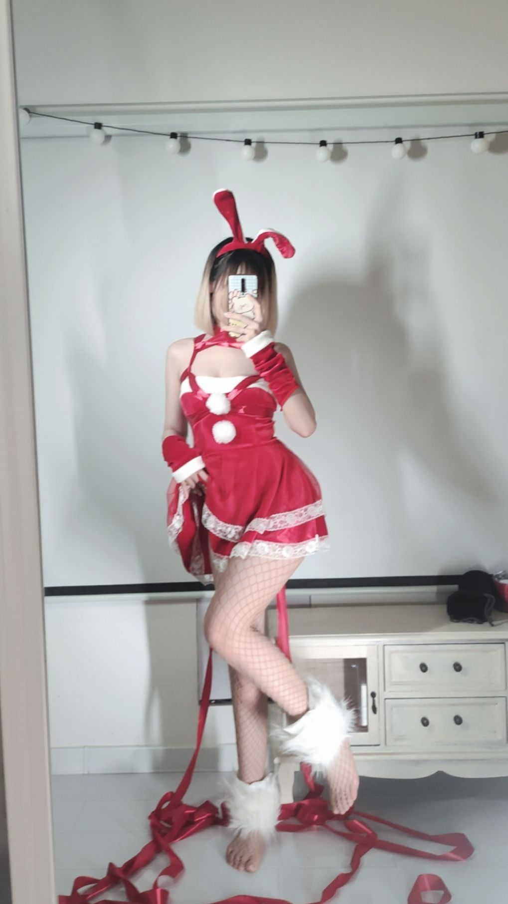 洛桑w伊梓 – 网袜丝带兔兔 Cosplay-第31张