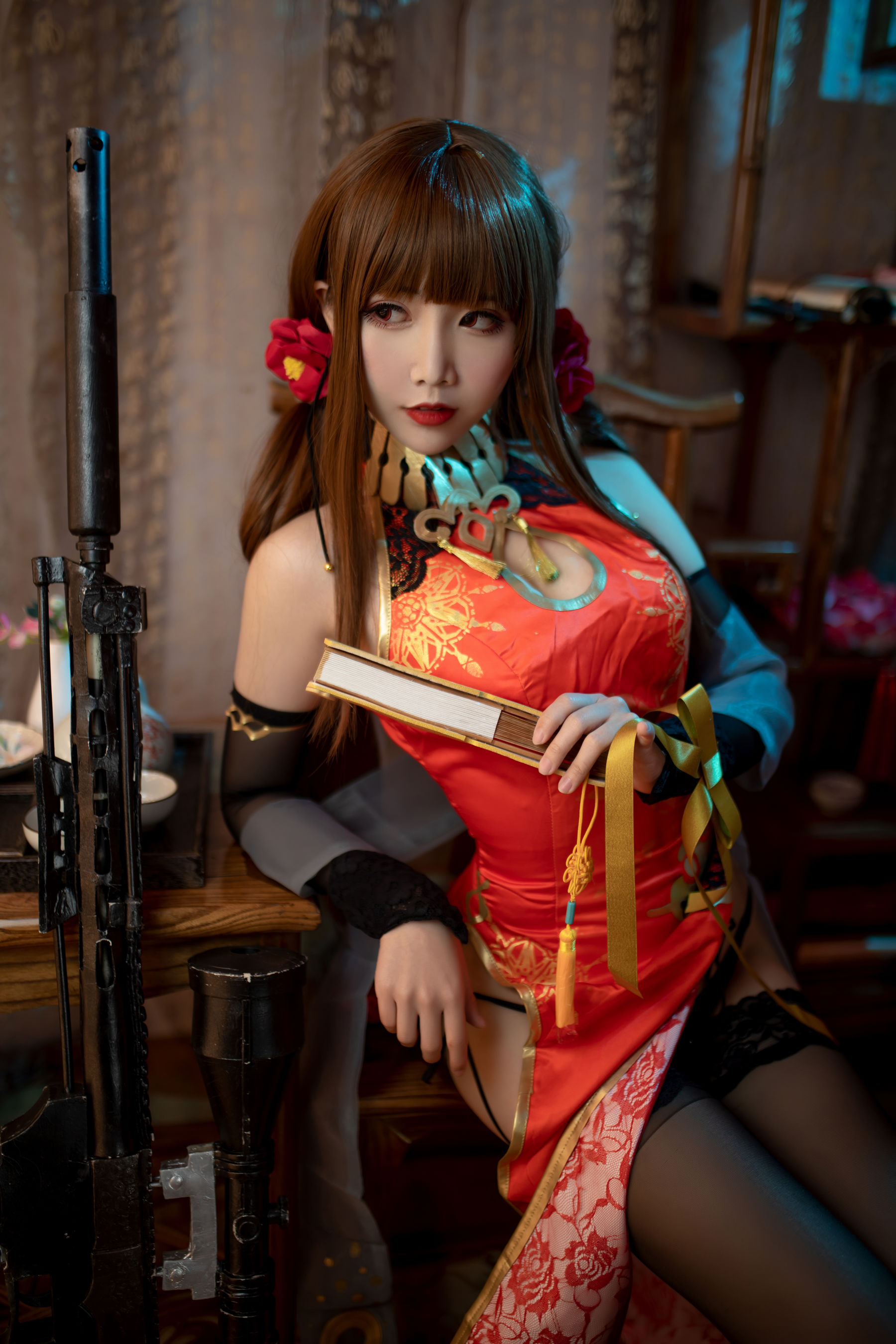 可爱人气Coser面饼仙儿 – DSR50 红牡丹 Cosplay-第20张