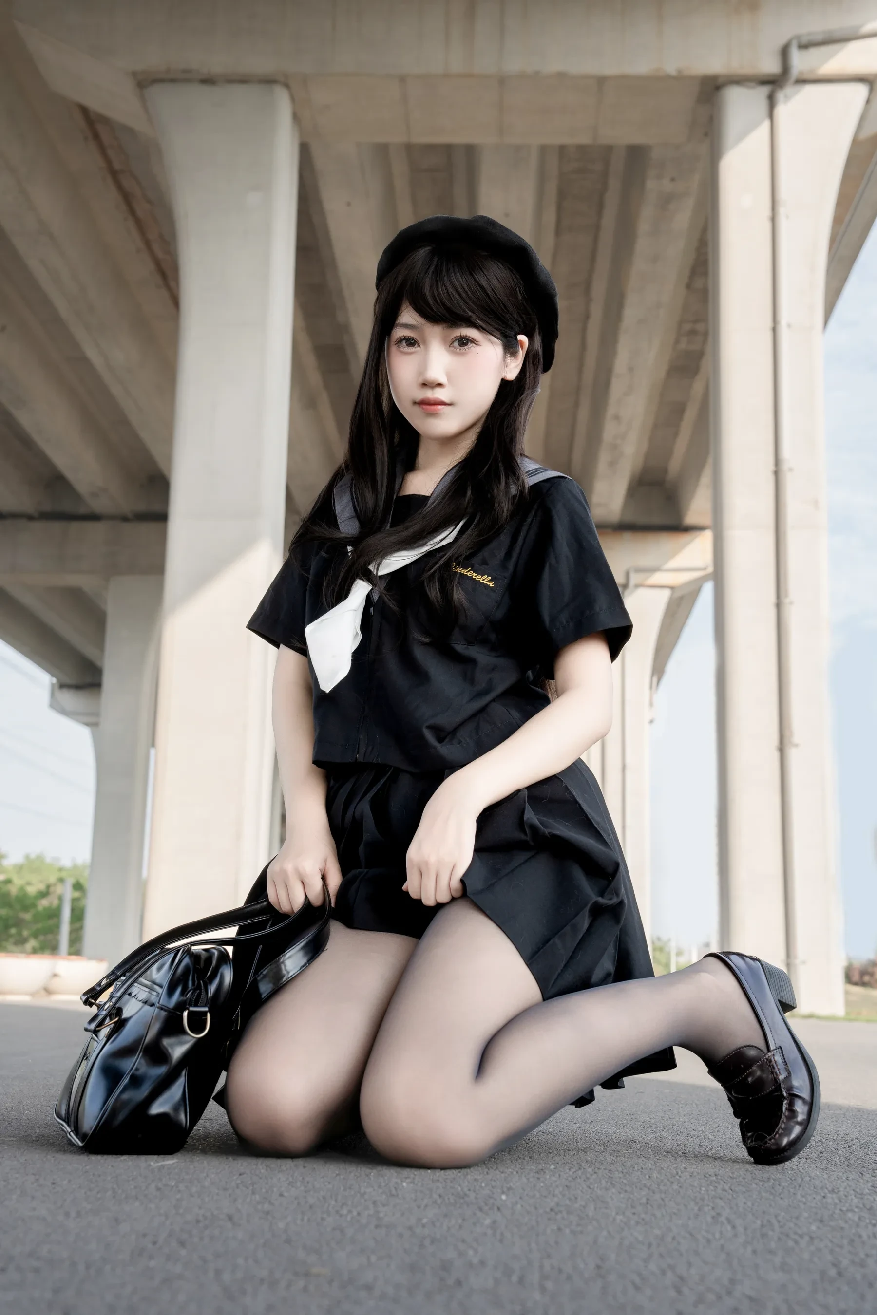 不呆猫 – 放课后野外JK Cosplay-第69张