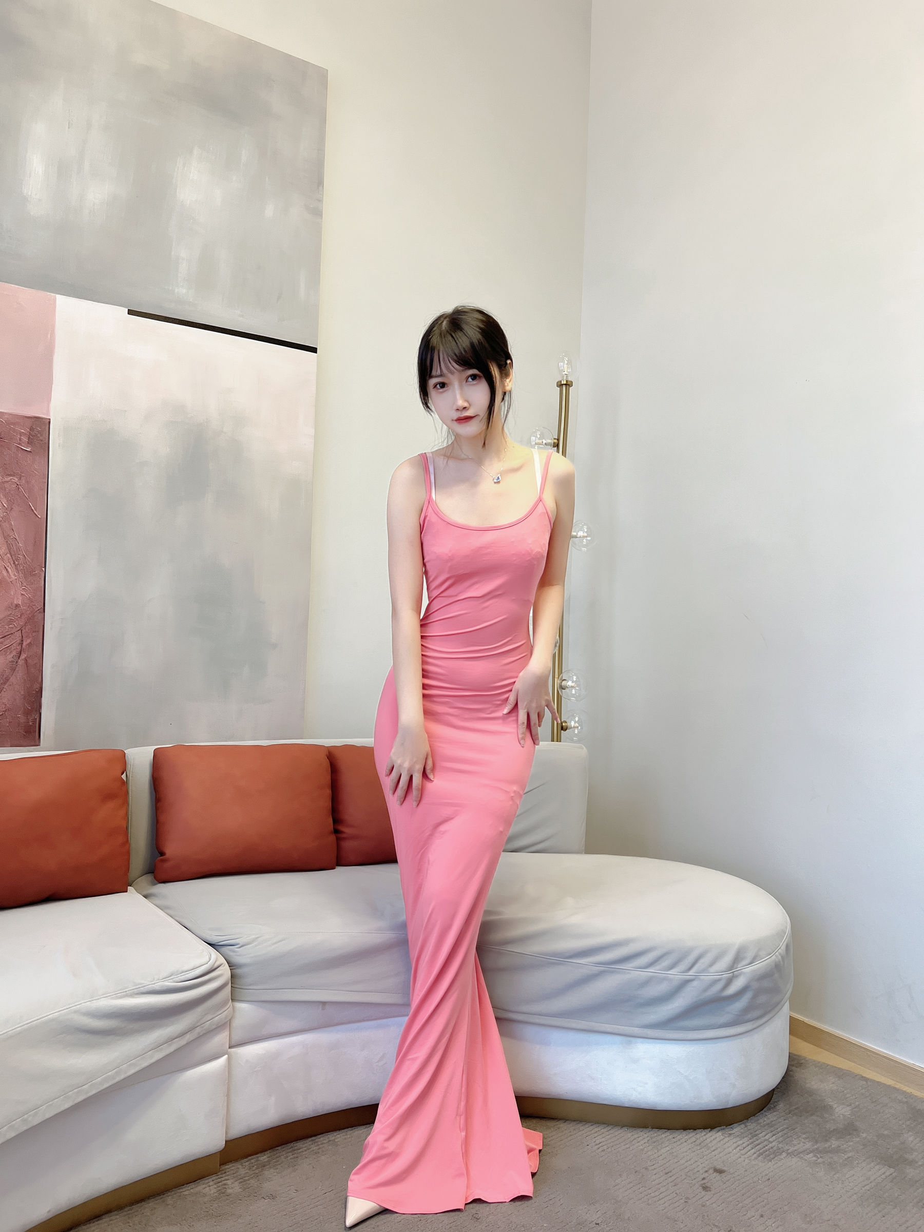 微博人气Coser不呆猫 – 浴室粉色激凸人妻 Cosplay-第7张