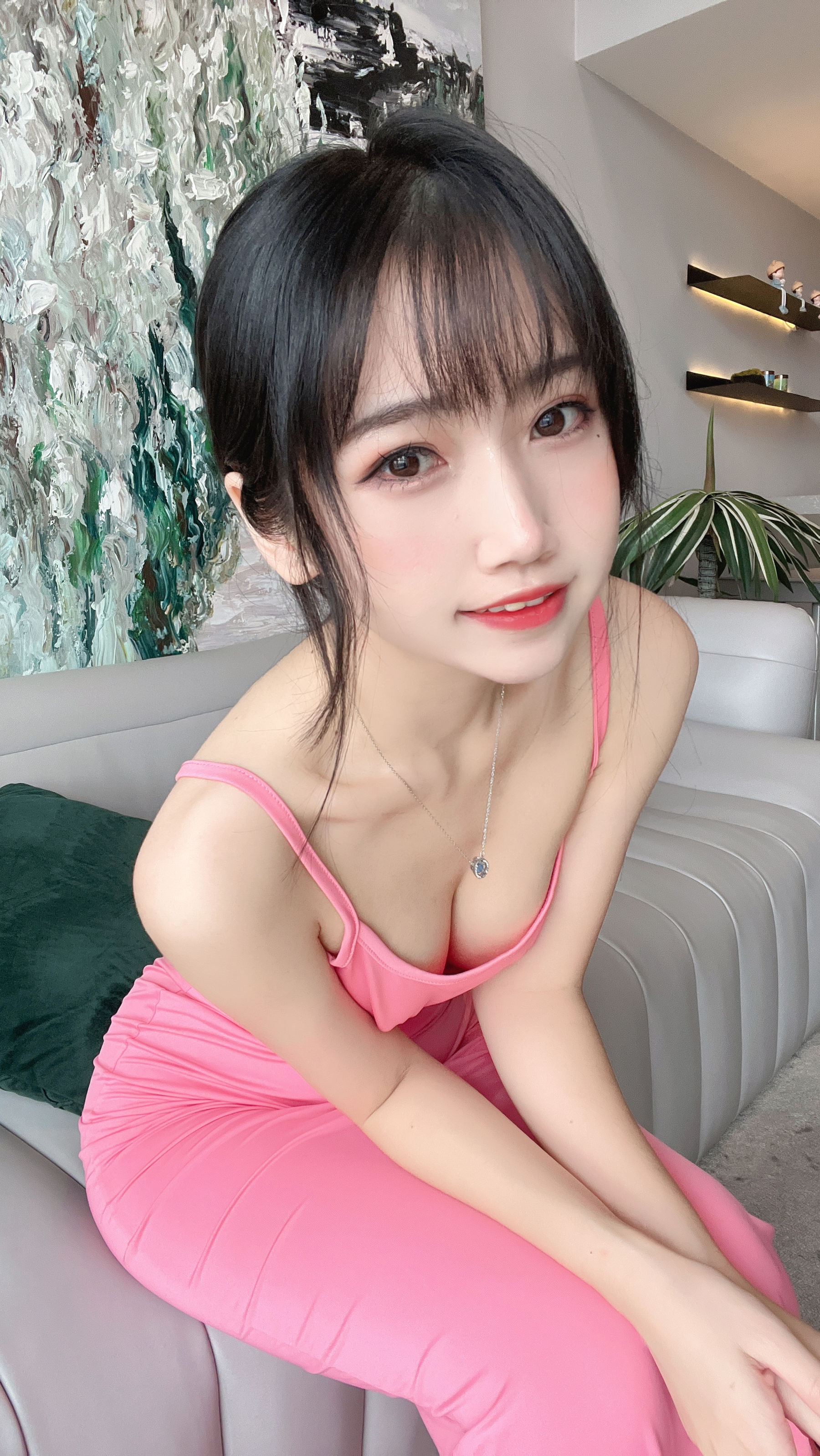 微博人气Coser不呆猫 – 浴室粉色激凸人妻 Cosplay-第31张