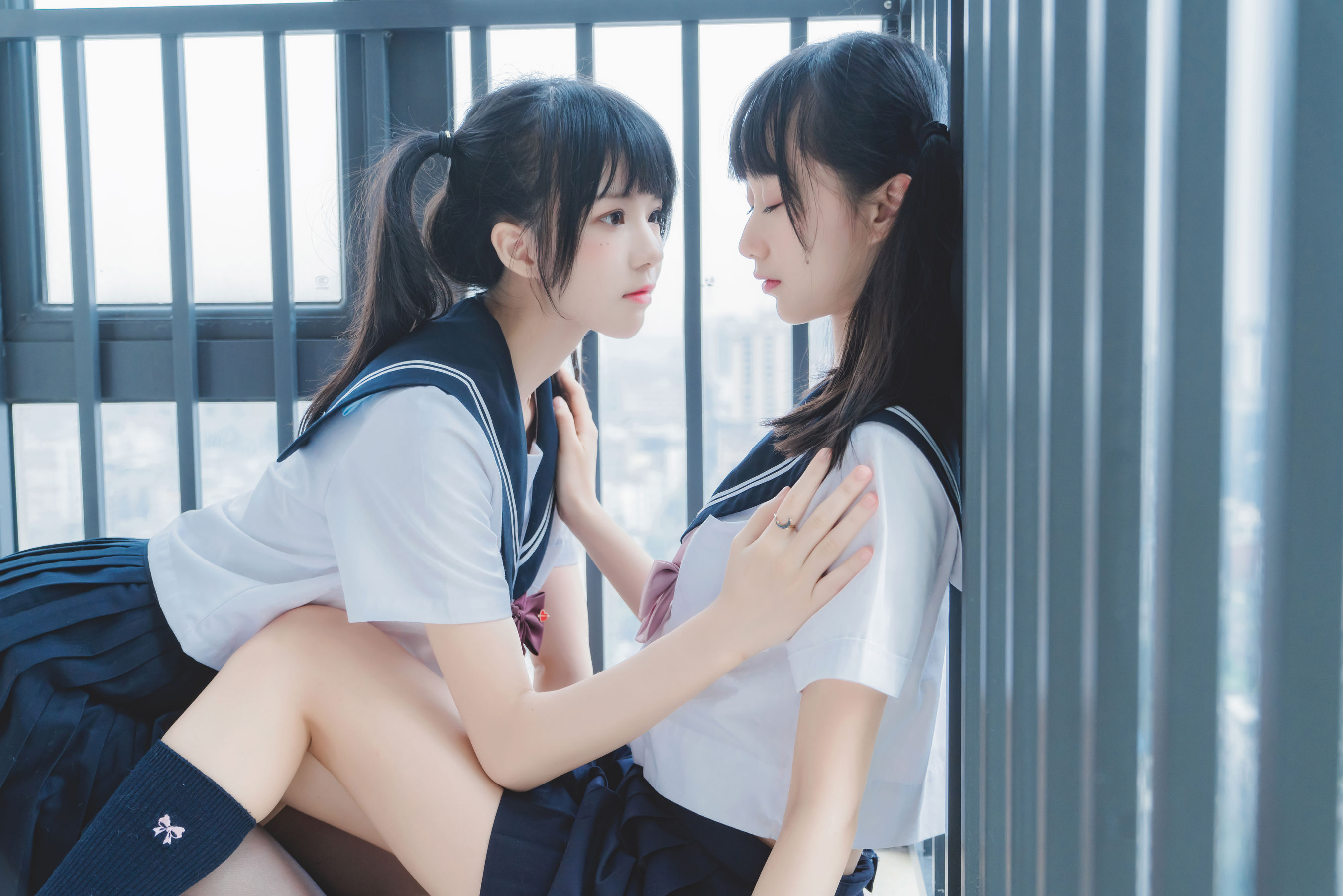 萌系小姐姐木绵绵OwO桜桃喵 她(制服×制服) Cosplay-第20张