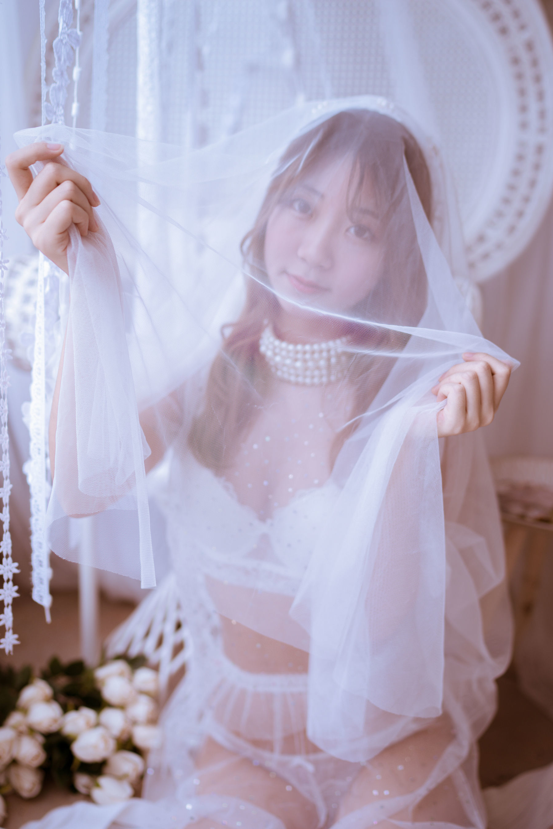 [萝莉COS] 黑川 – 年上彼女 婚纱+毛衣 Cosplay-第11张