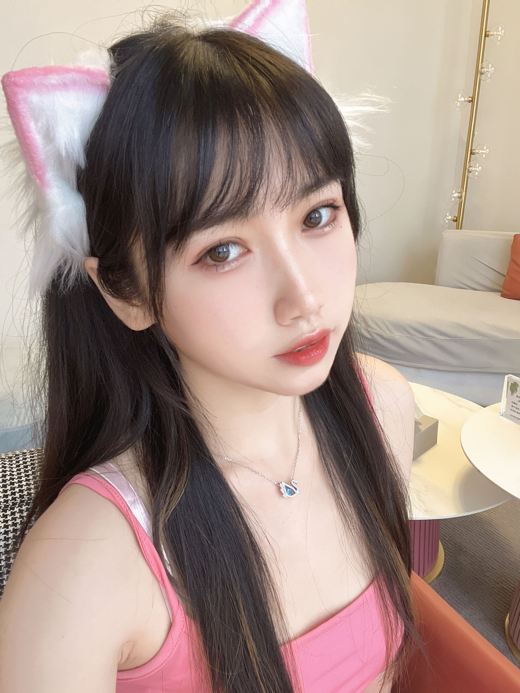 微博人气Coser不呆猫 – 浴室粉色激凸人妻 Cosplay-第36张