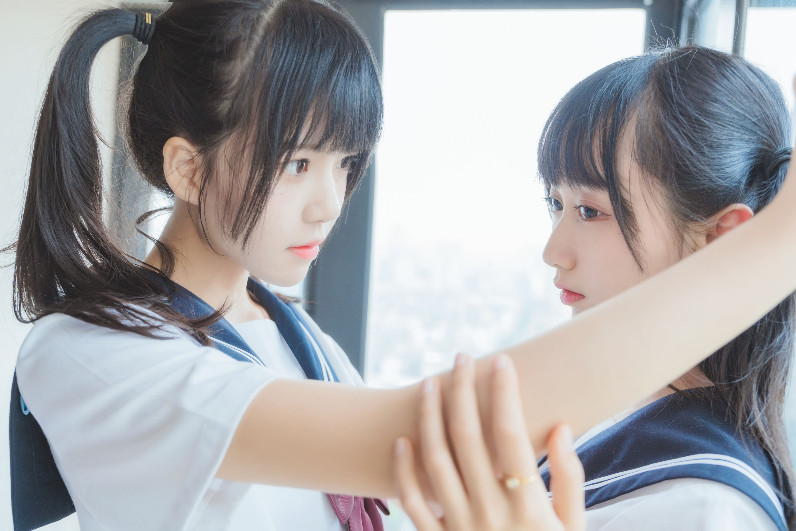 萌系小姐姐木绵绵OwO桜桃喵 她(制服×制服) Cosplay-第36张